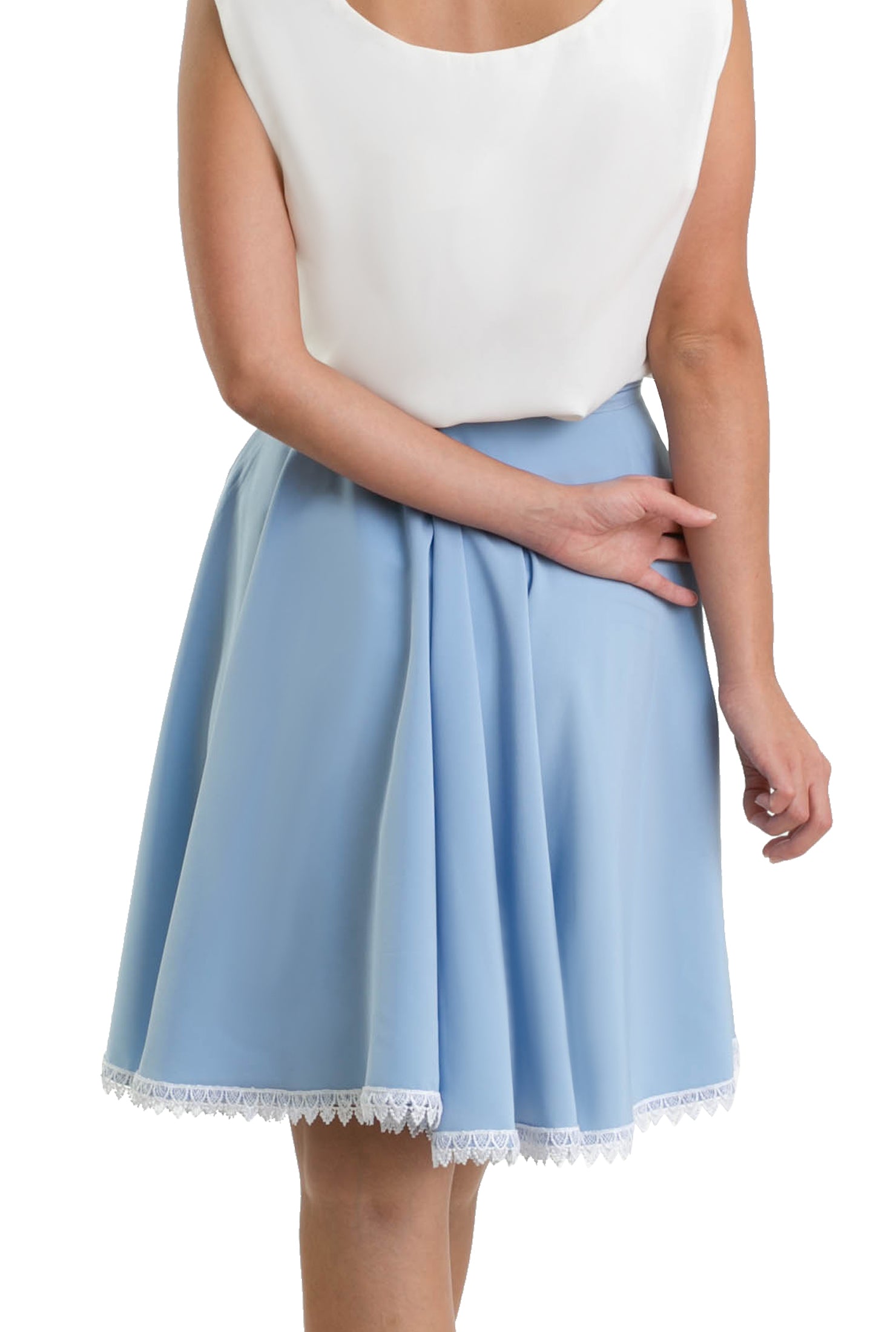 The Mini-Semi circular Skirt - Baby Blue