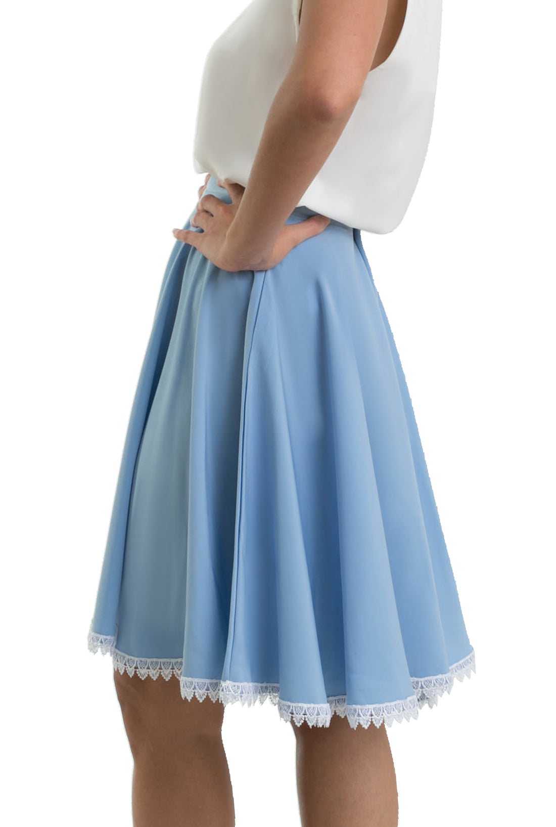 The Mini-Semi circular Skirt - Baby Blue