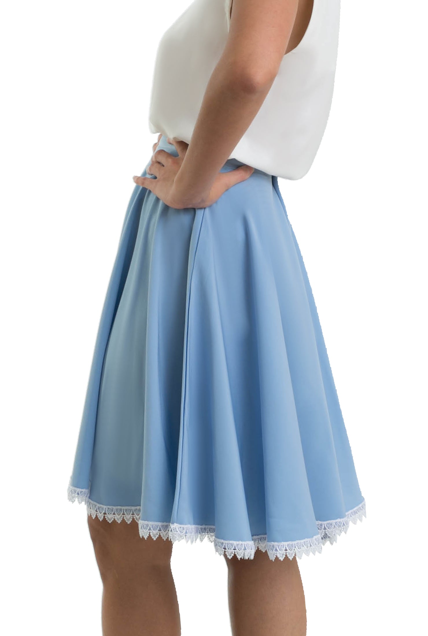 The Mini-Semi circular Skirt - Baby Blue
