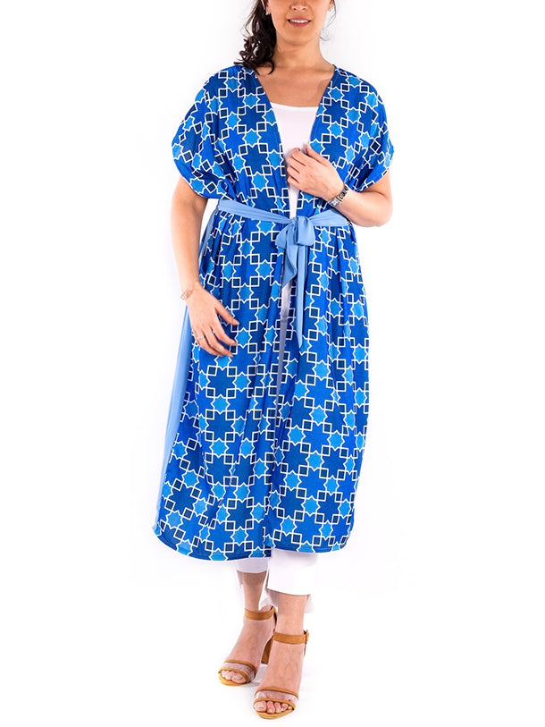 The Blue Arabesque Kimono