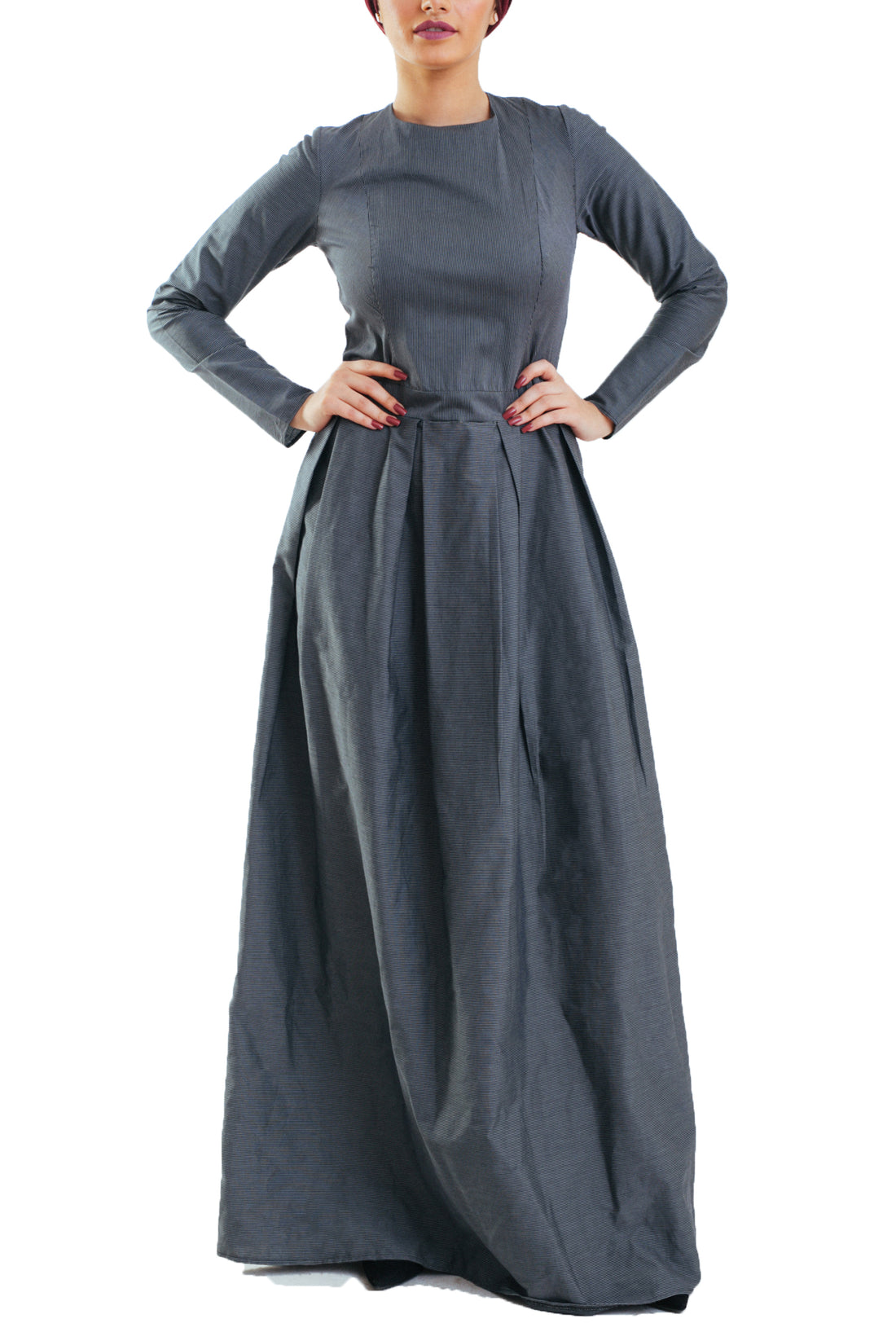 Black Stripes Dress -Long- Black