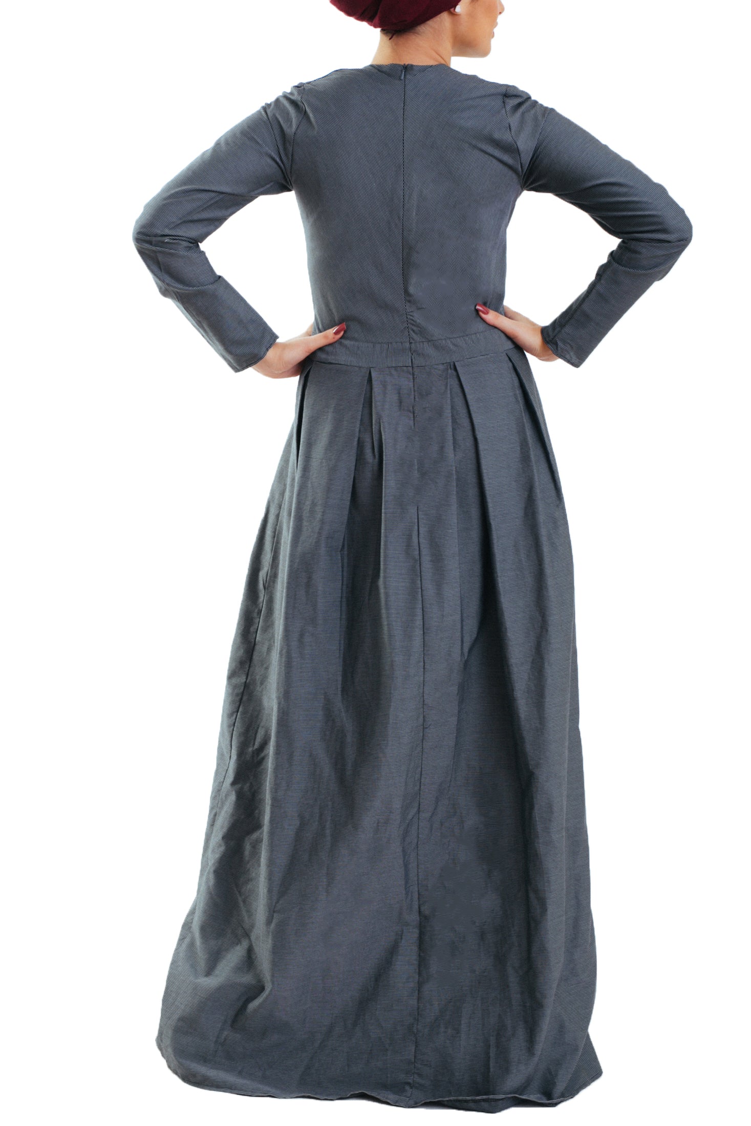 Black Stripes Dress -Long- Black