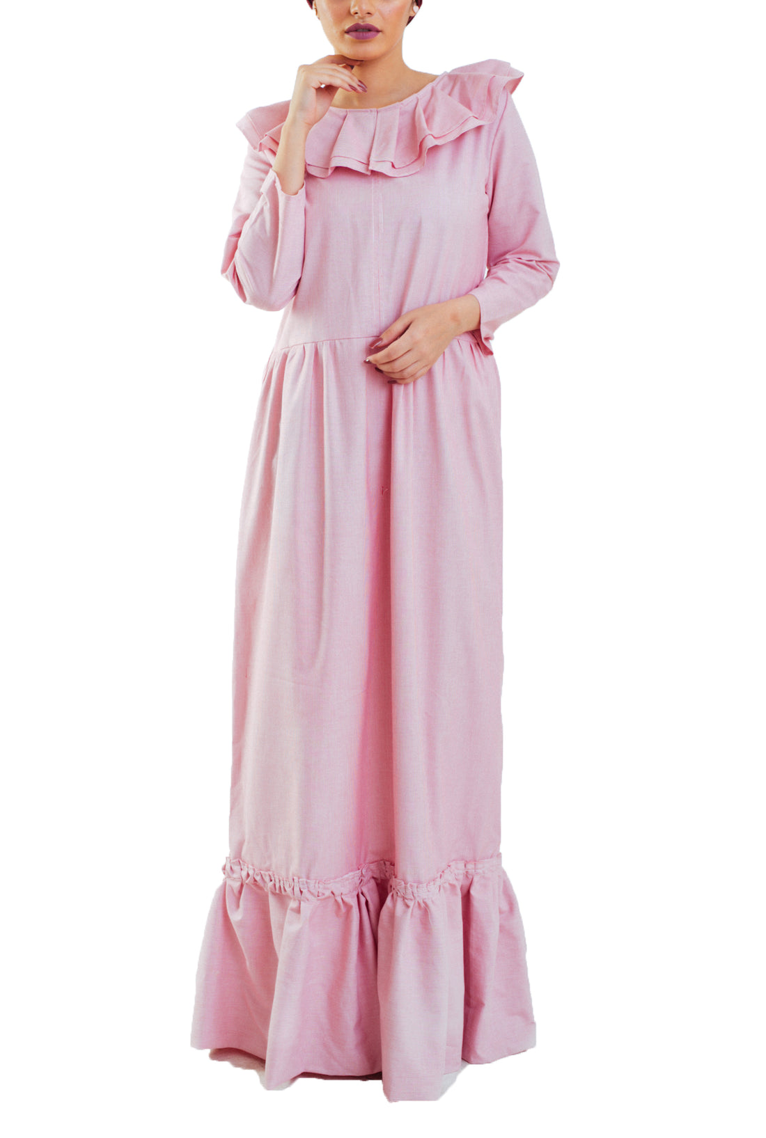 Flounced Dress - Pink