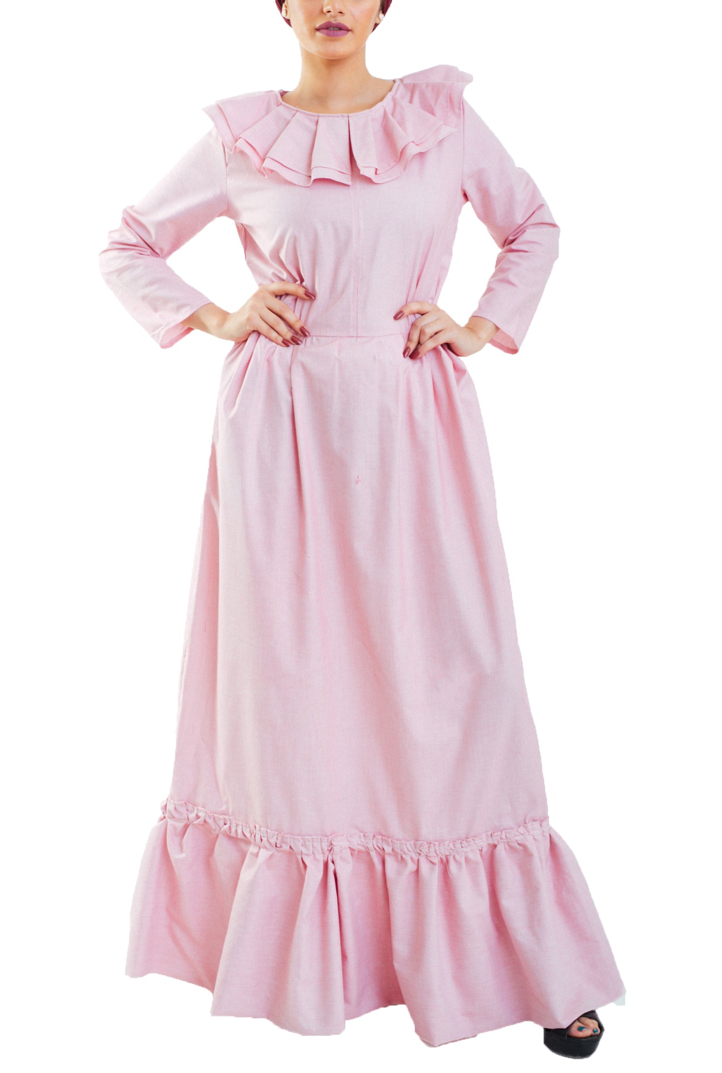Flounced Dress - Pink