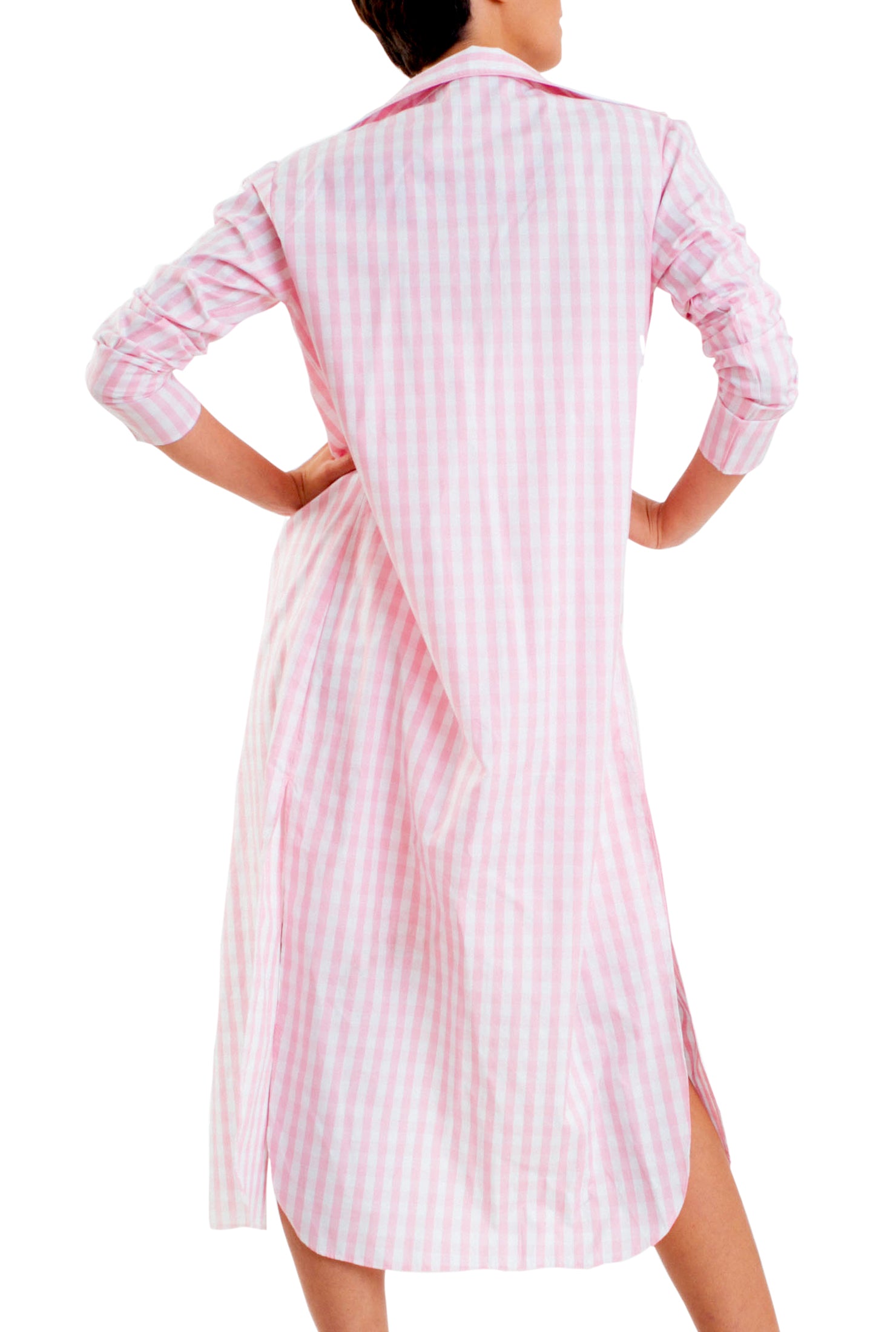 Buttonless Long Chemise - Pink