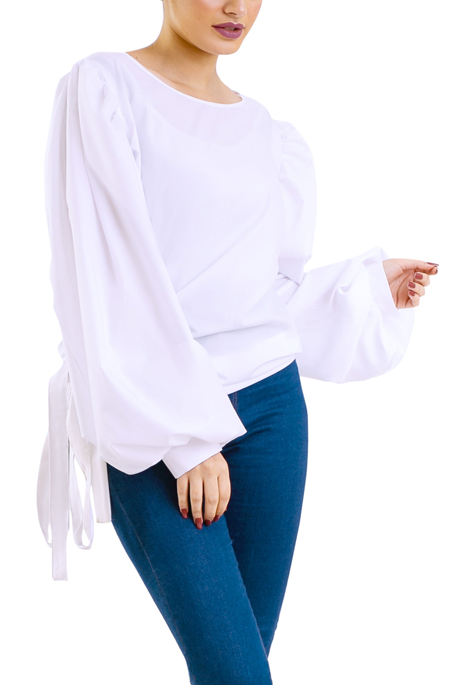 Puff Blouse -Long Sleeves- White
