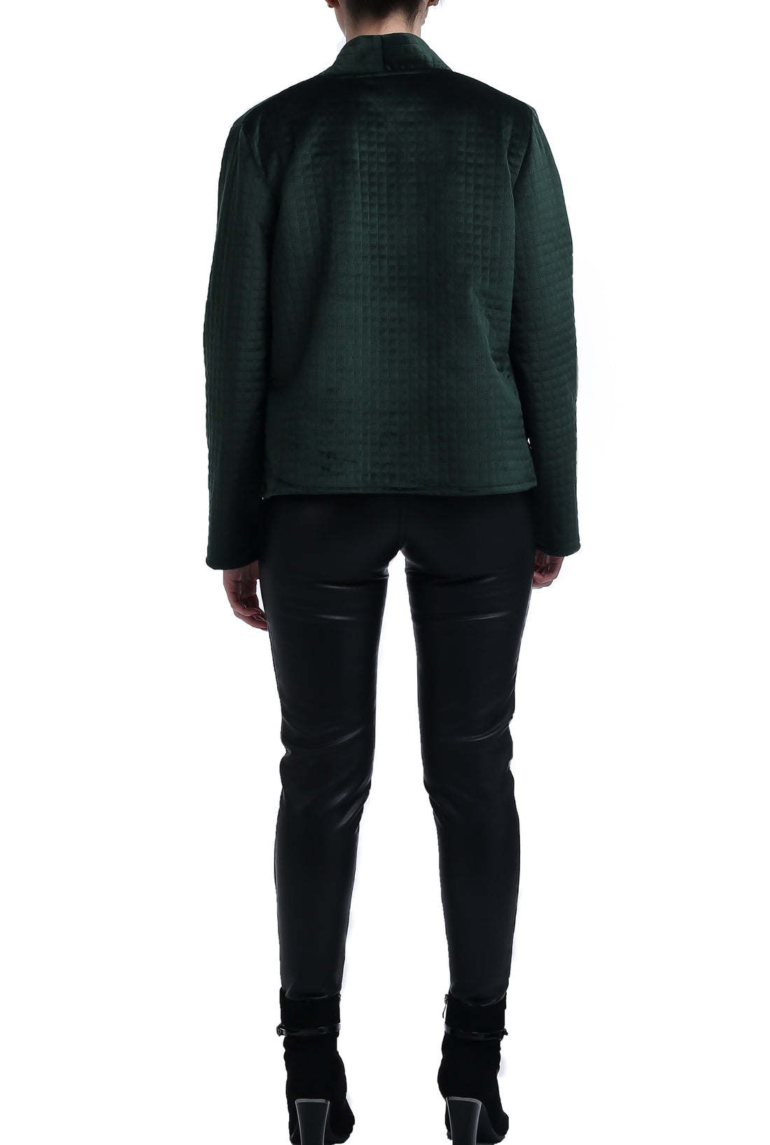 Quilted Suede Jacket - Dark Green