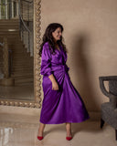 The Royal Satin wrap dress - purple