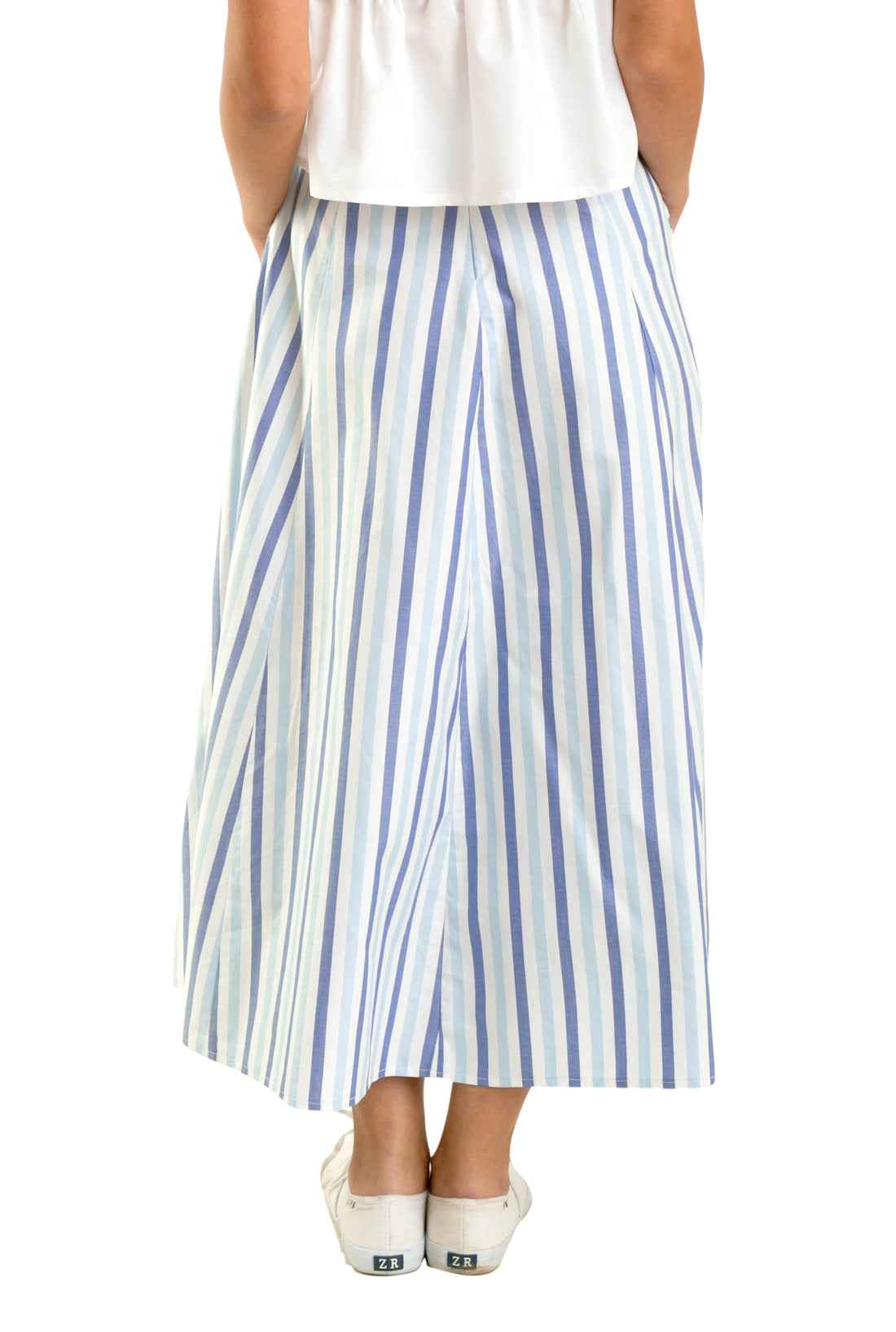 Stripes Cotton Skirt With Bow