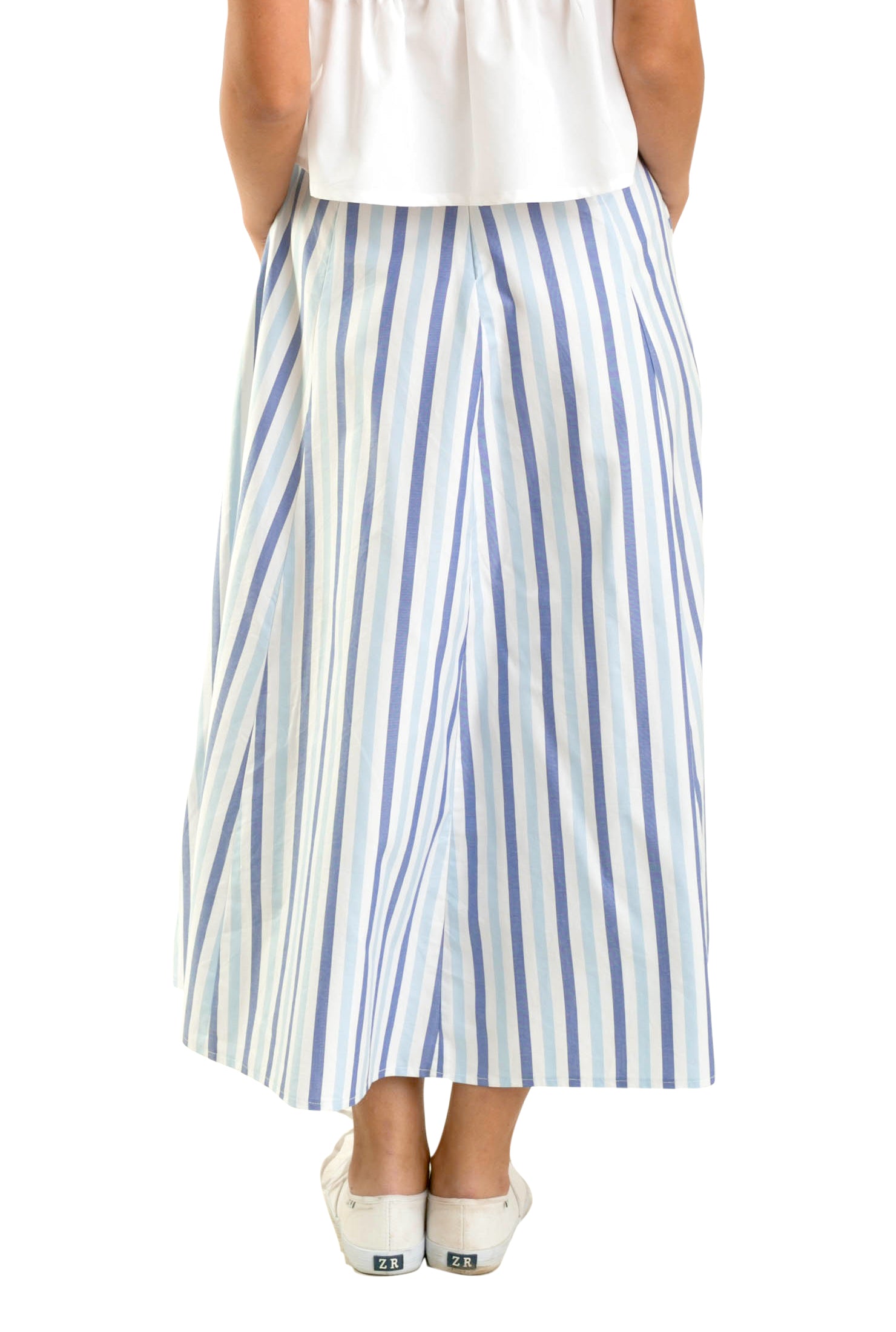 Stripes Cotton Skirt With Bow