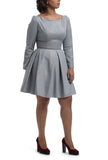 Wool Dress -Knee Length- Grey