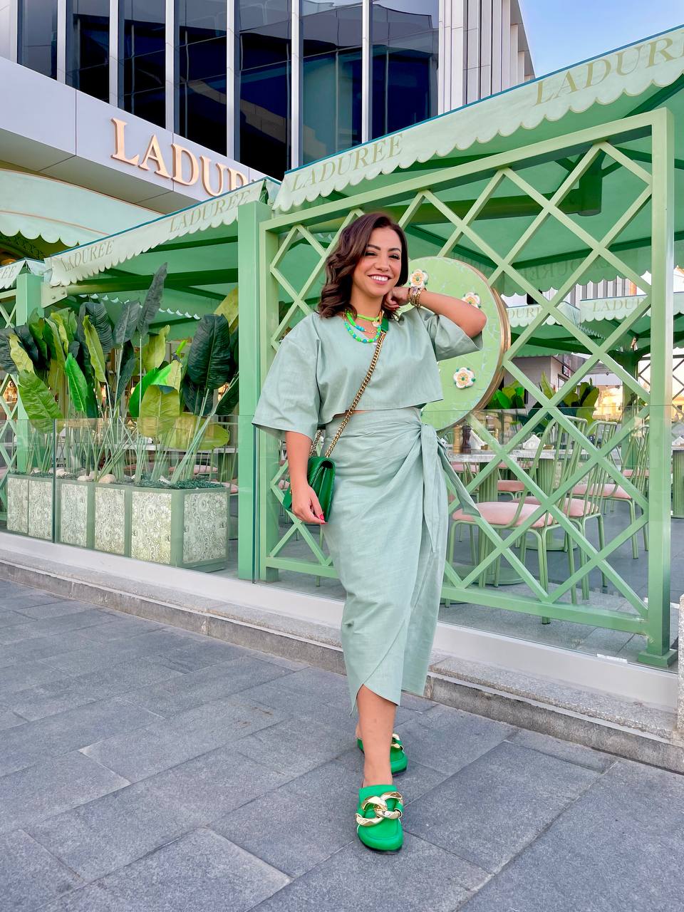 The earthy linen wrap Skirt - Mint
