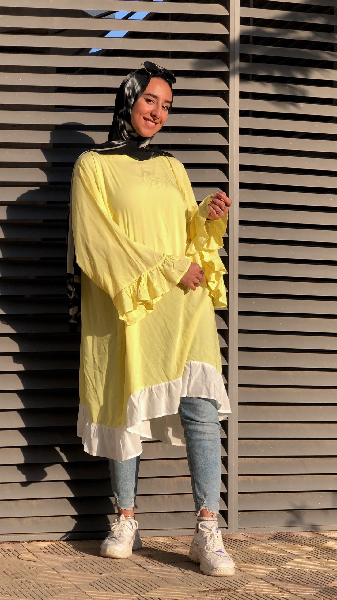 Oversized Wide Blouse - Lemon