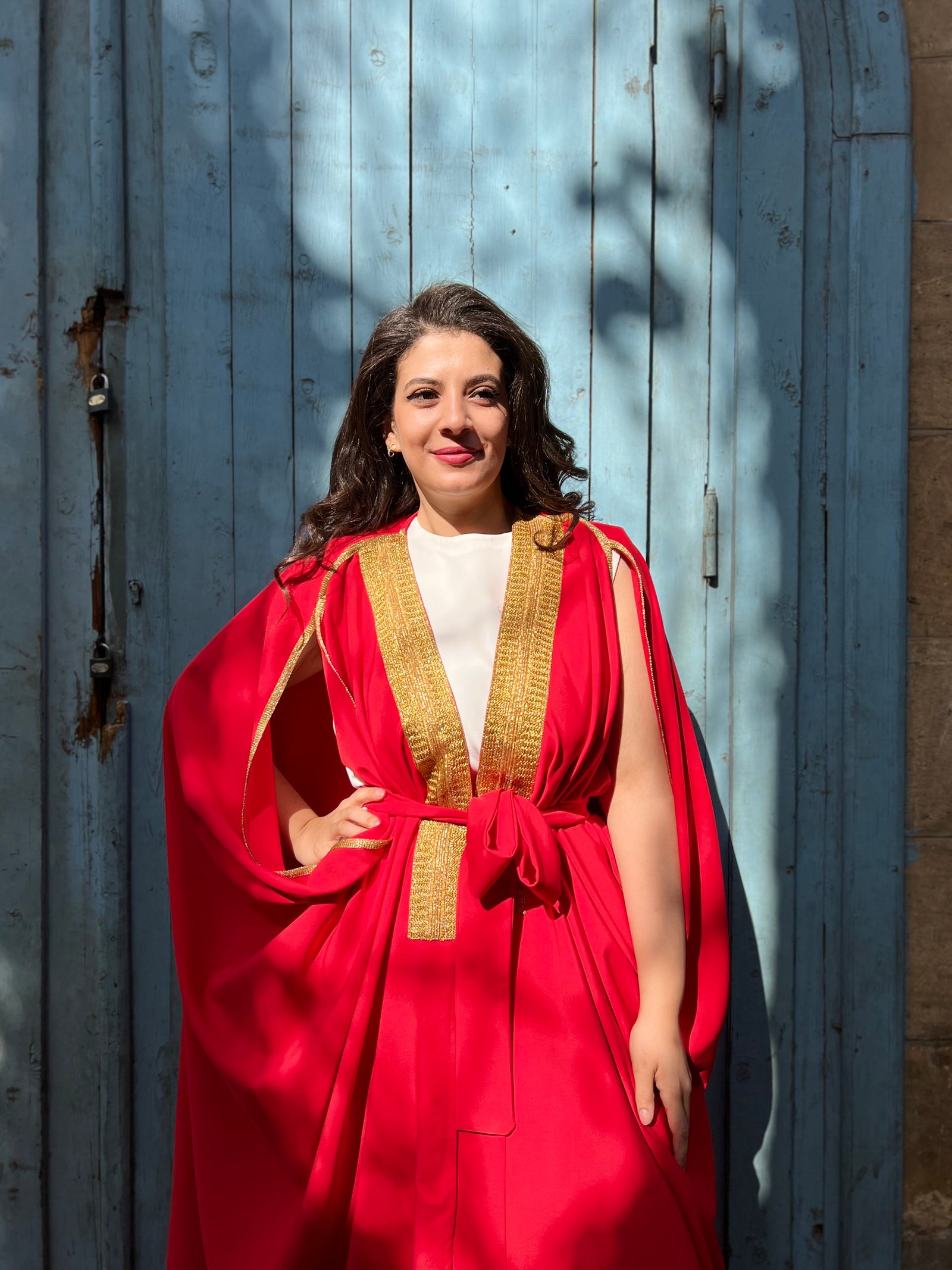 The lady in red kaftan- Red
