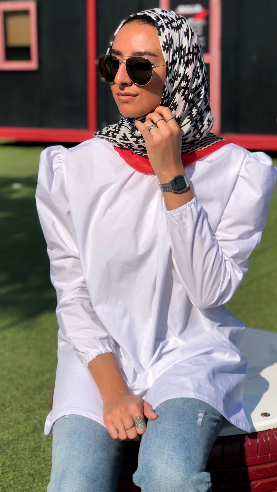 Holly Puff Blouse -Long Sleeves- White