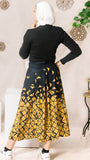 Geometric Skirt With Bow -Mustard