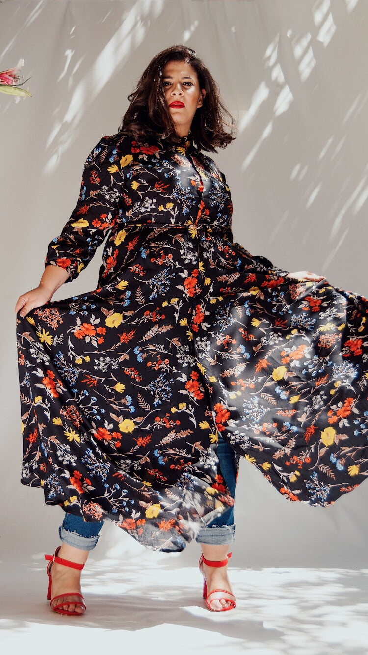 The Colorful Blossom Kimono Dress