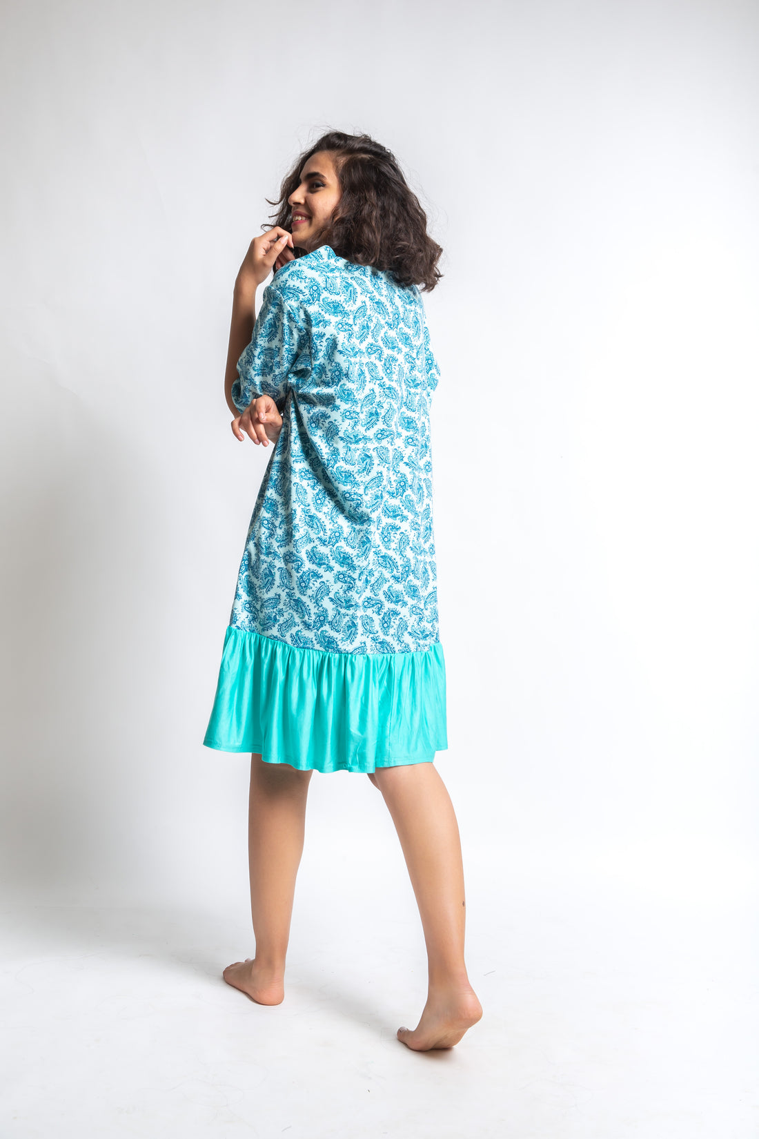 The Leaves Ruffled Dress Mint