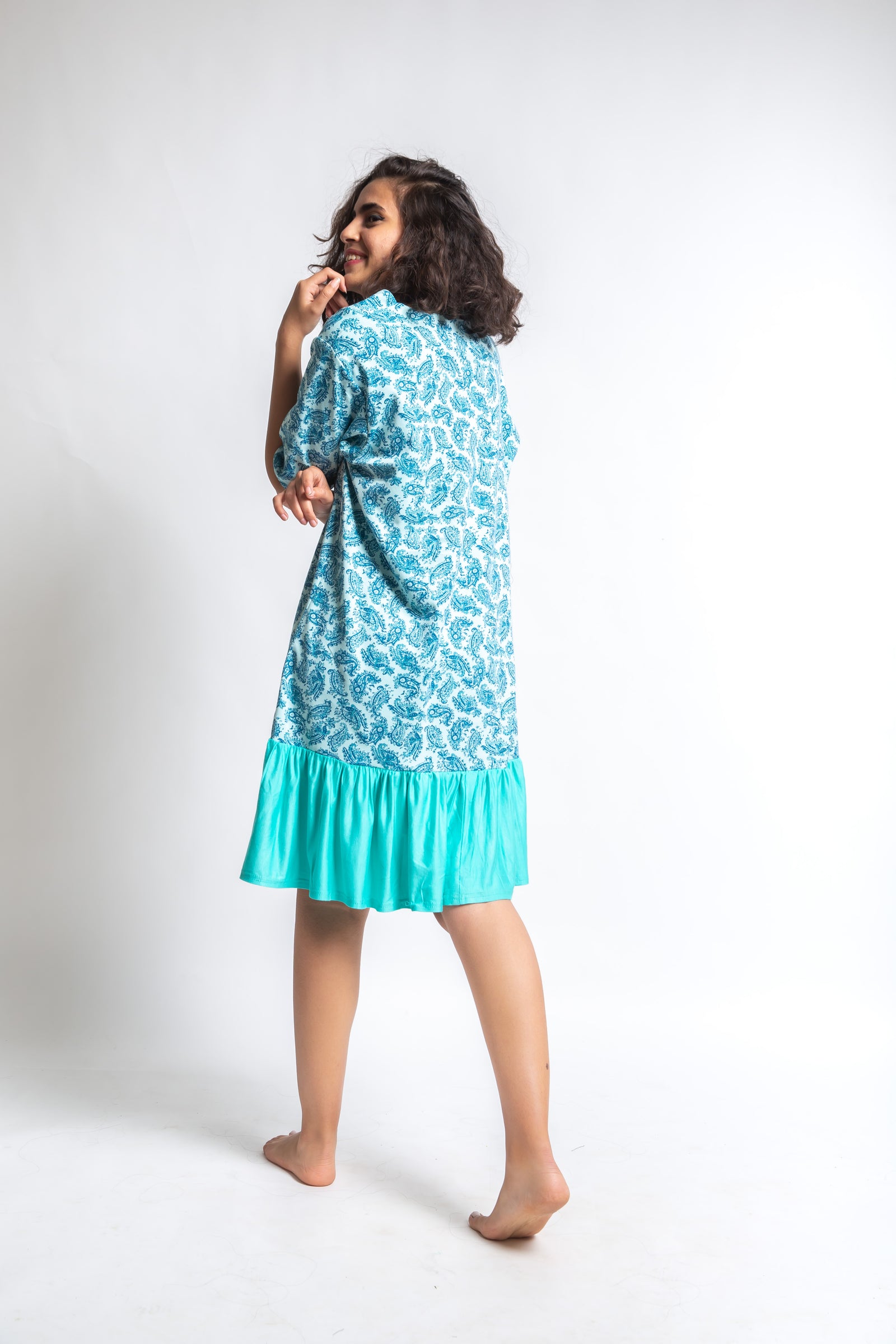 The Leaves Ruffled Dress Mint
