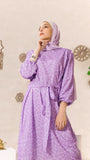 Lilac Dress With Side Belt -Violet
