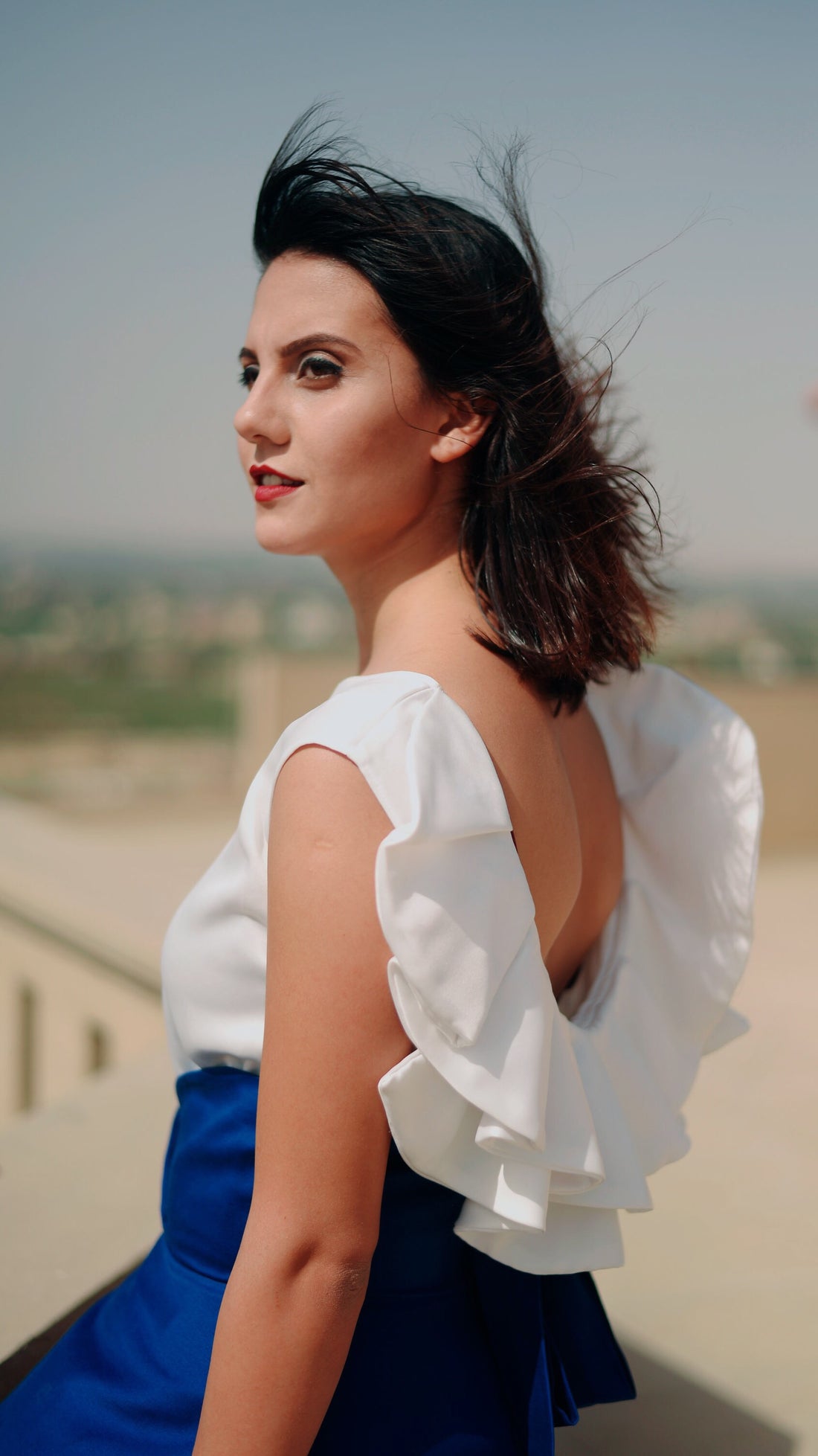 Back Ruffled Blouse - White