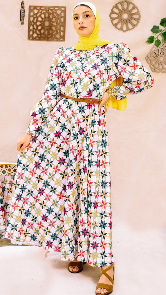 The Colorful Islamic Star kimono  Dress