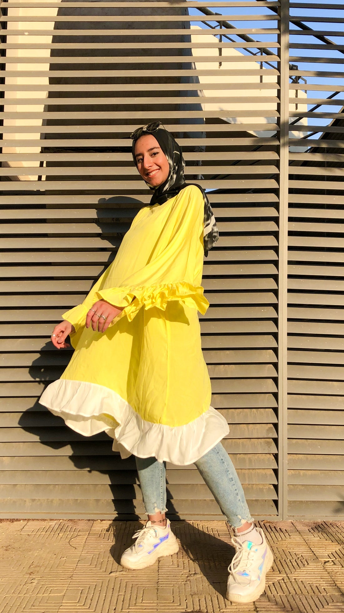 Oversized Wide Blouse - Lemon