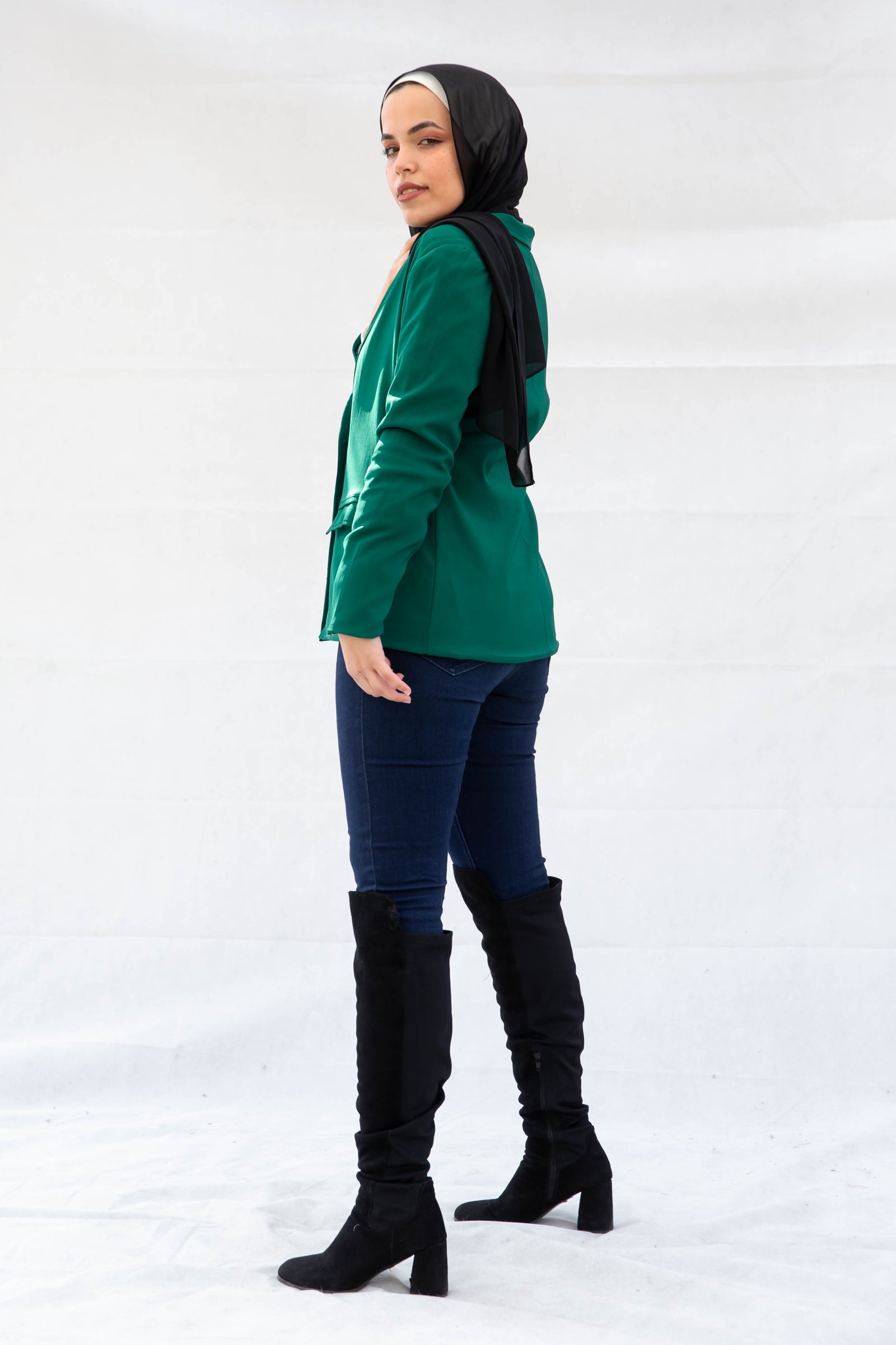 The green blazer  - green