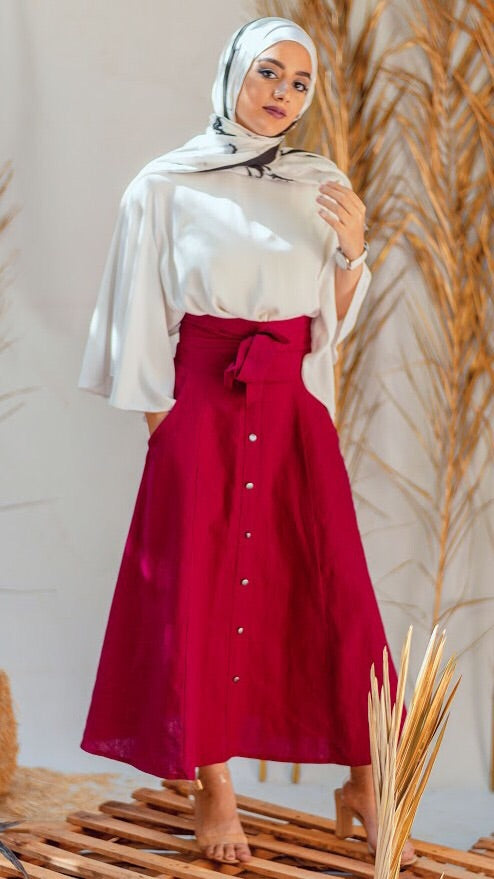 Fuchsia Skirt With Bow