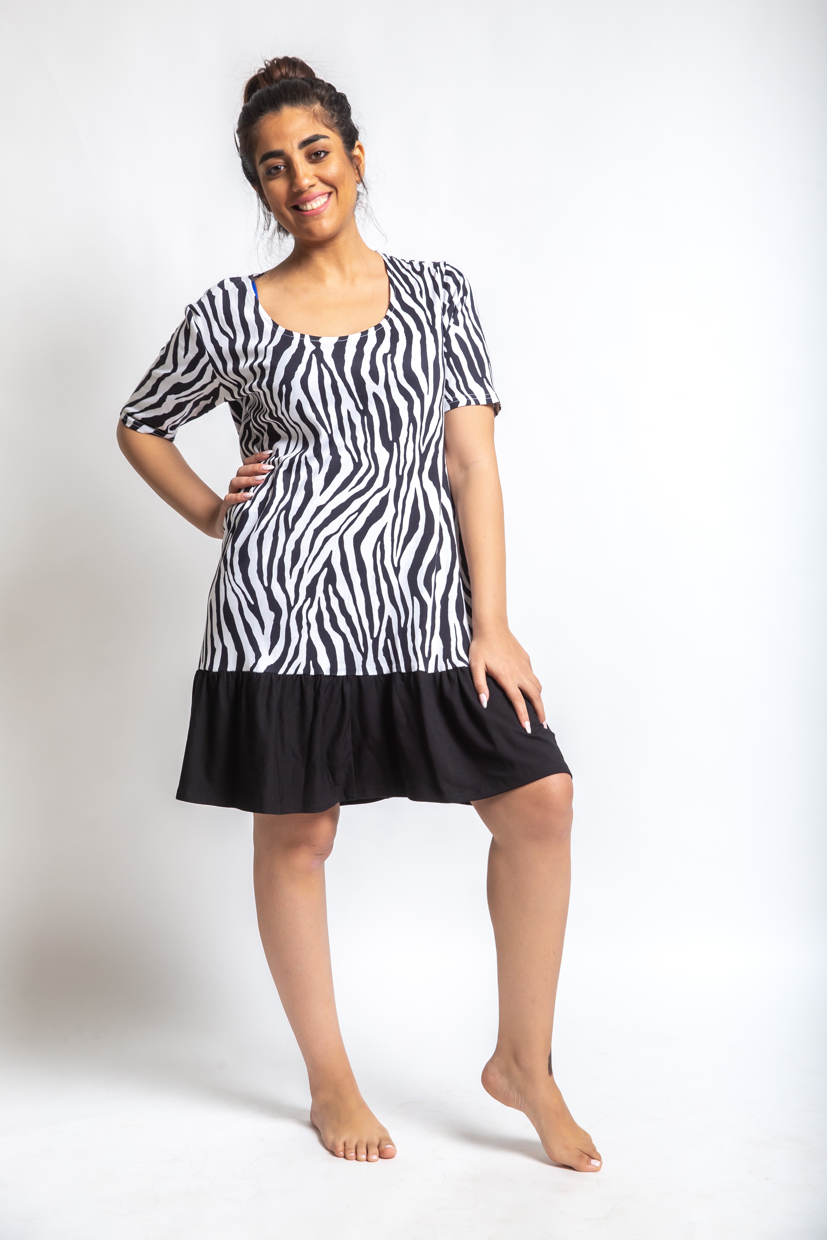 The Ruffled Zebra Print Dress
