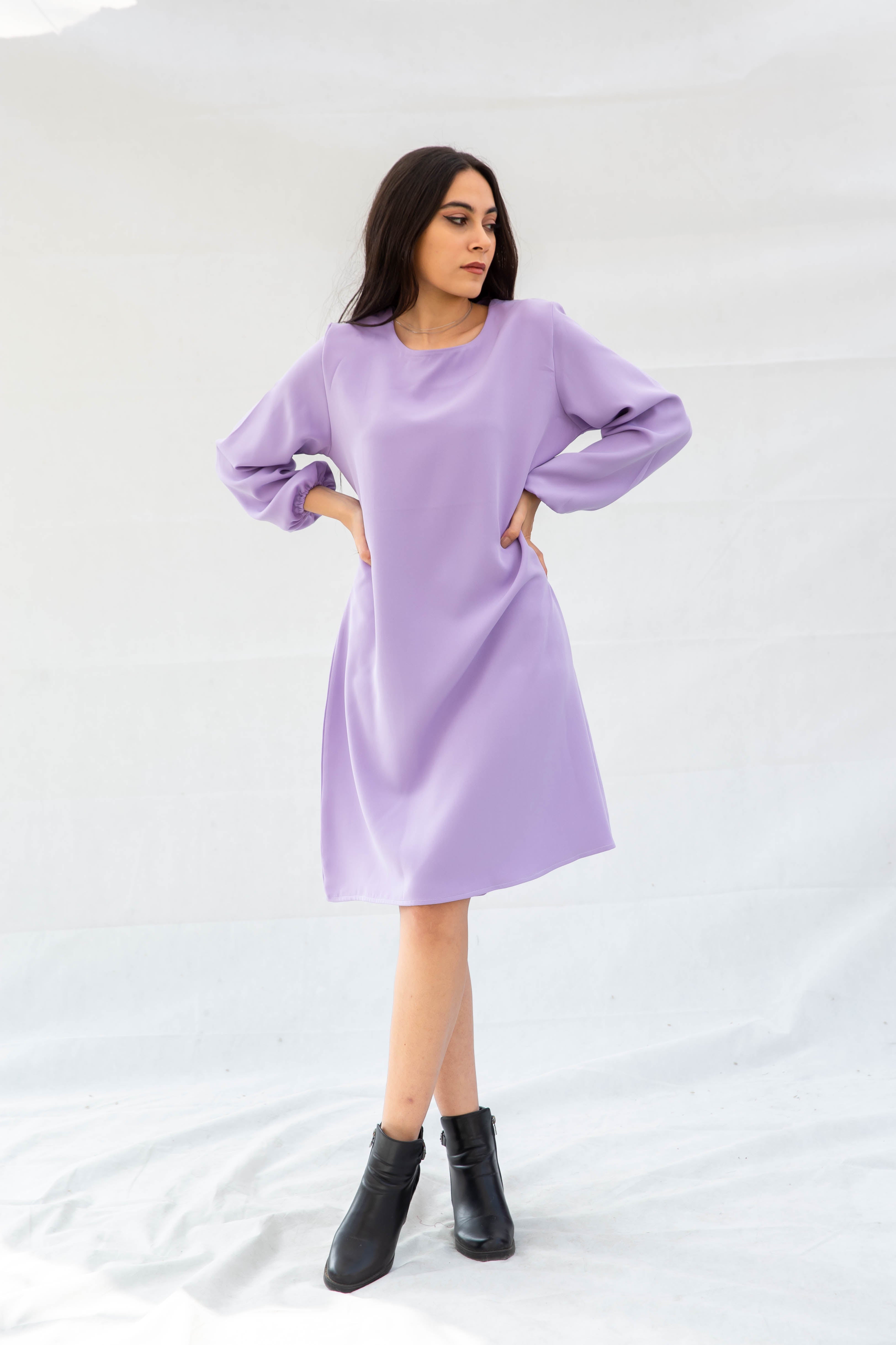 The Lilly Puffy Sleeve Dress - Lillac