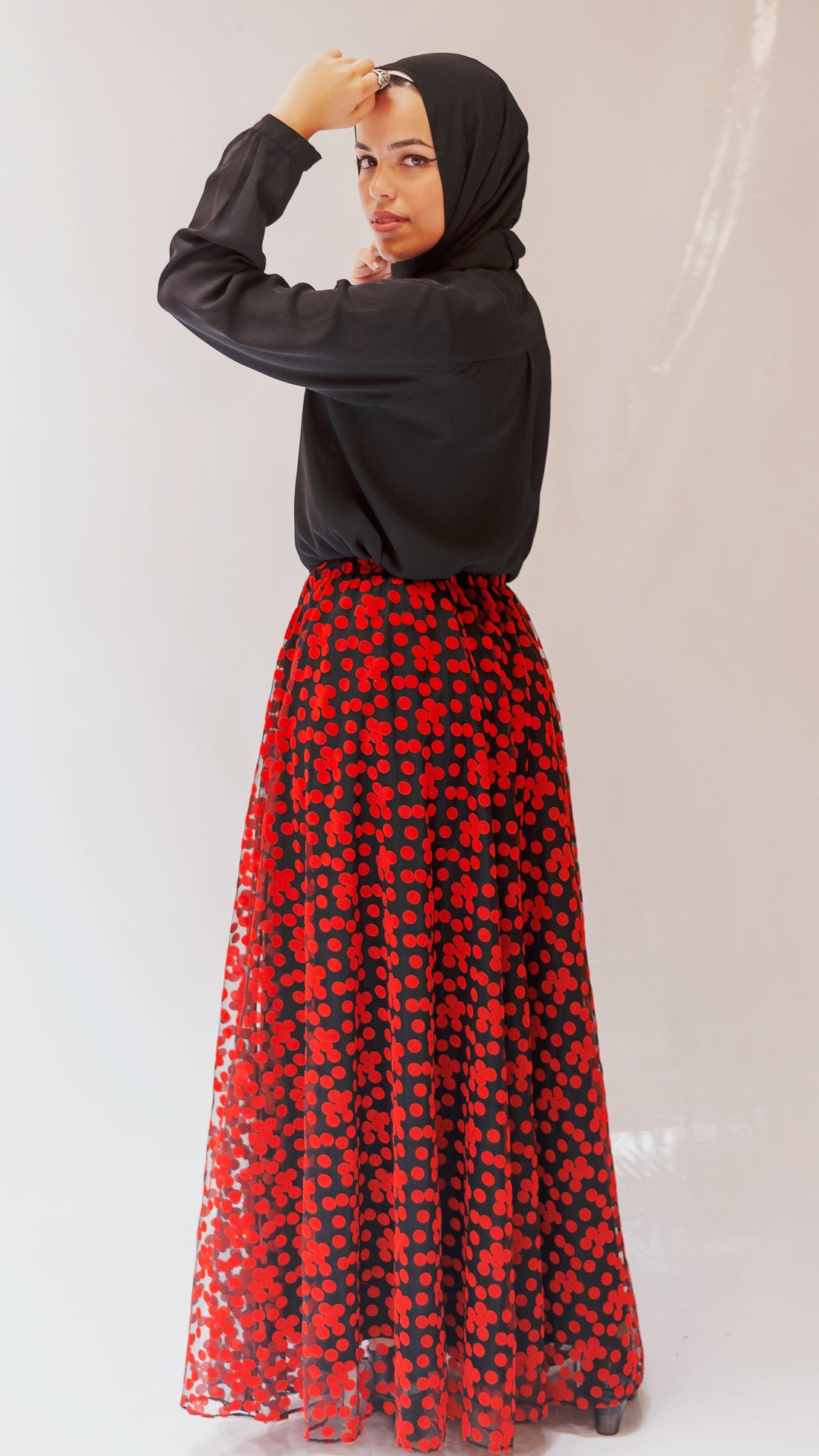 Polka Dot Tulle Skirt - Red