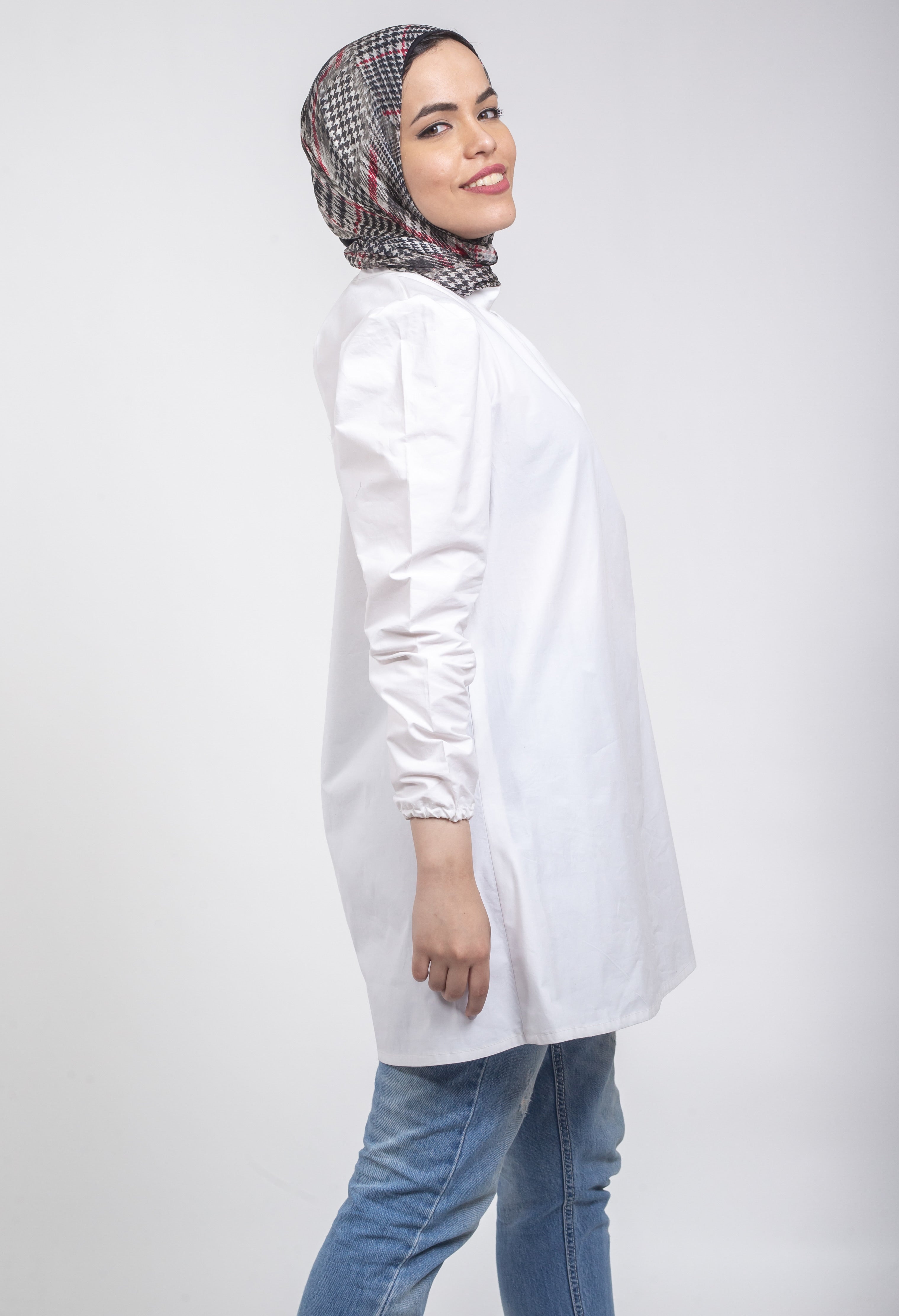 Holly Puff Blouse -Long Sleeves- White