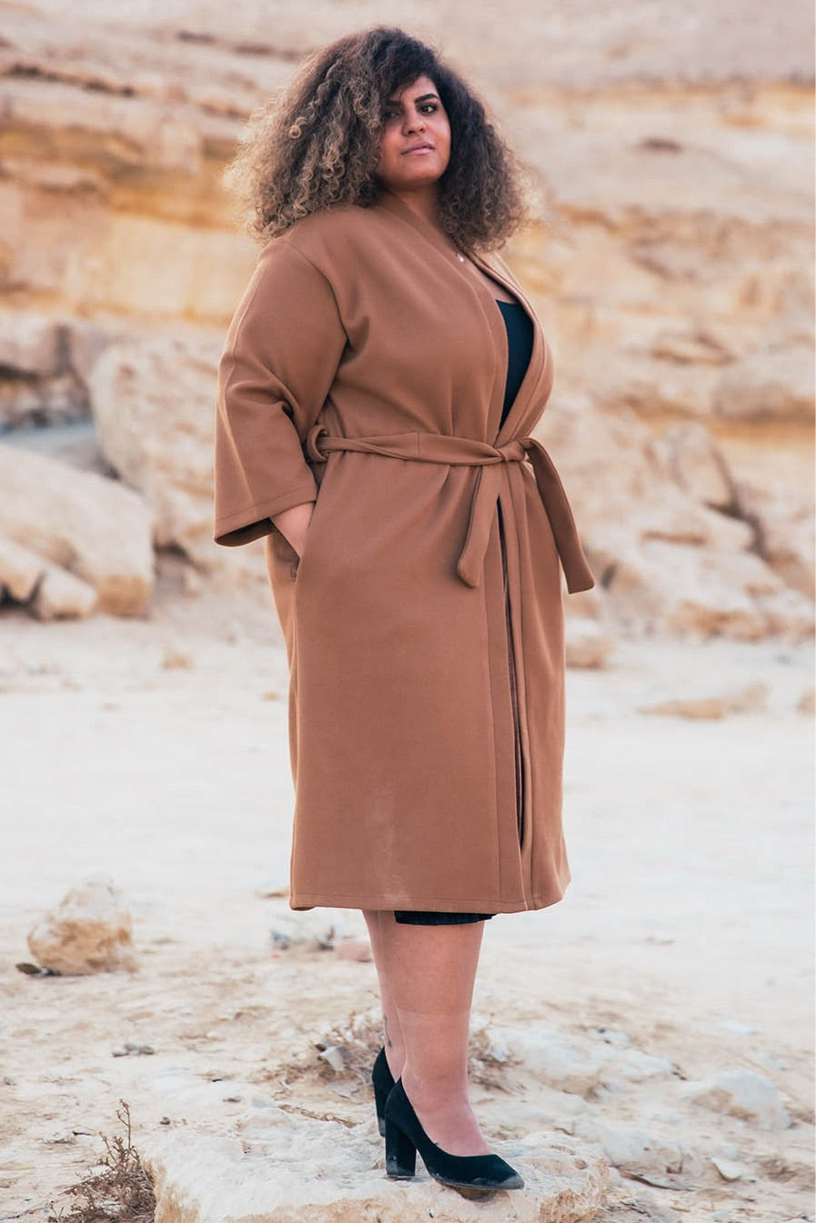 The daily wool Kimono - Brown