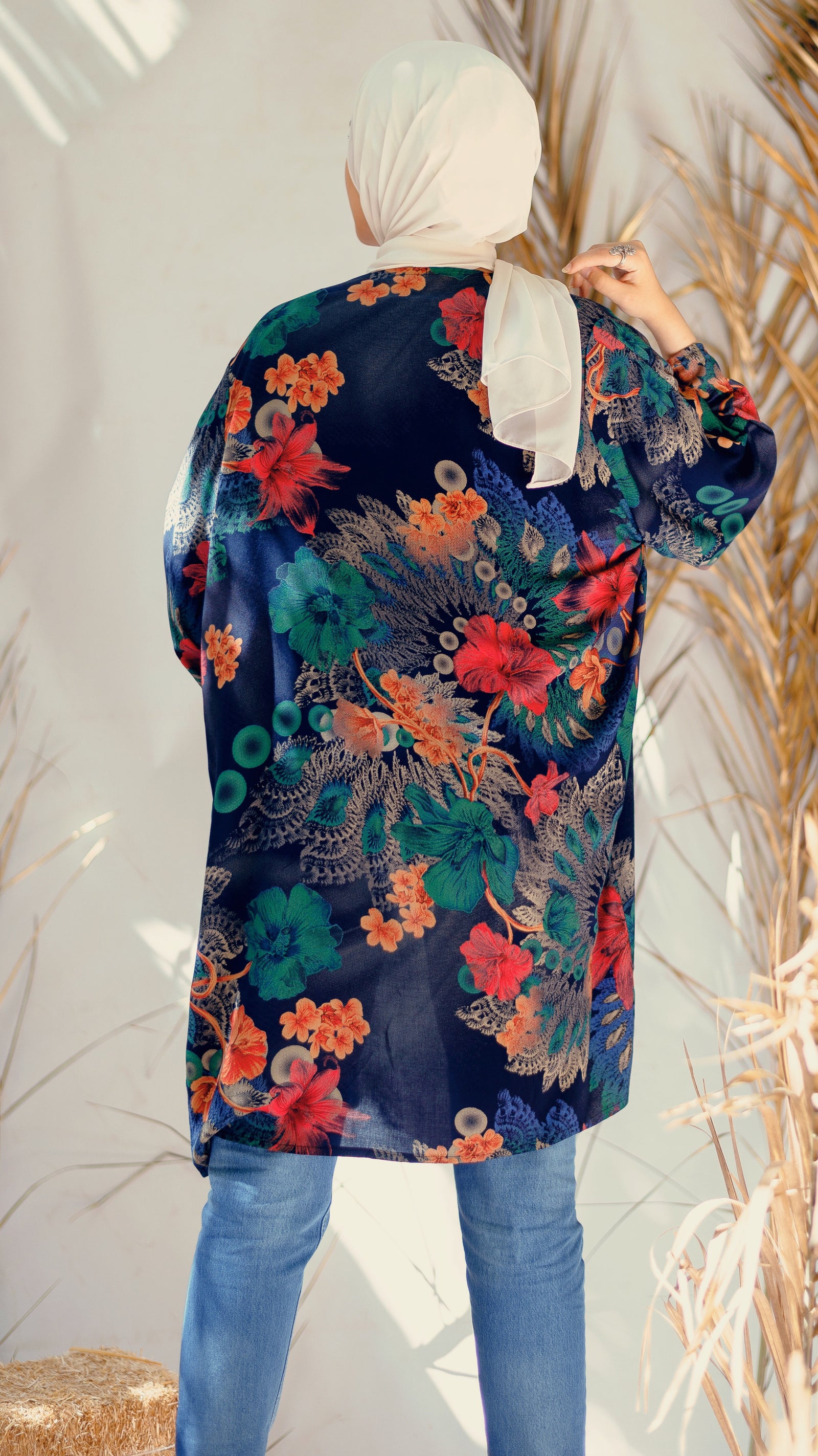 Colorful Floral Kimono - Green
