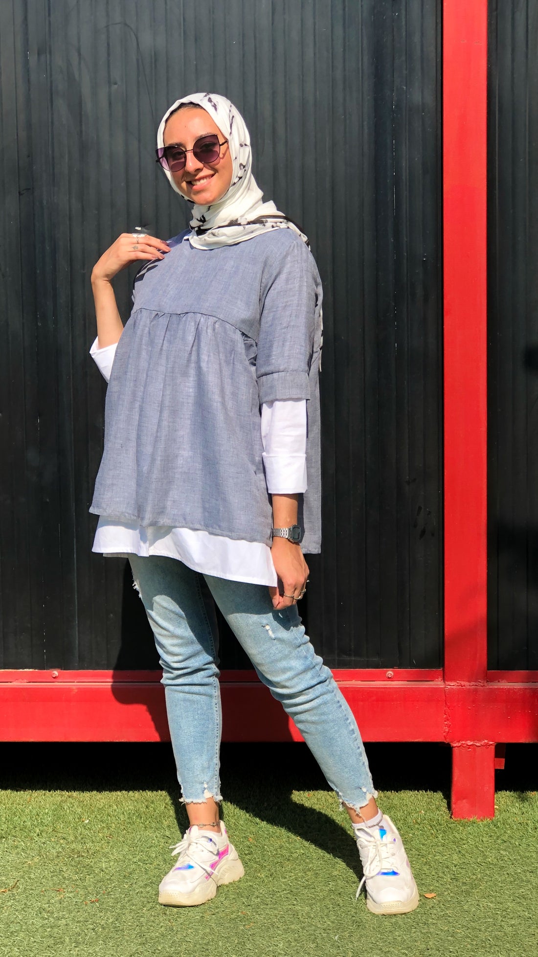 Leila Blouse - Light blue