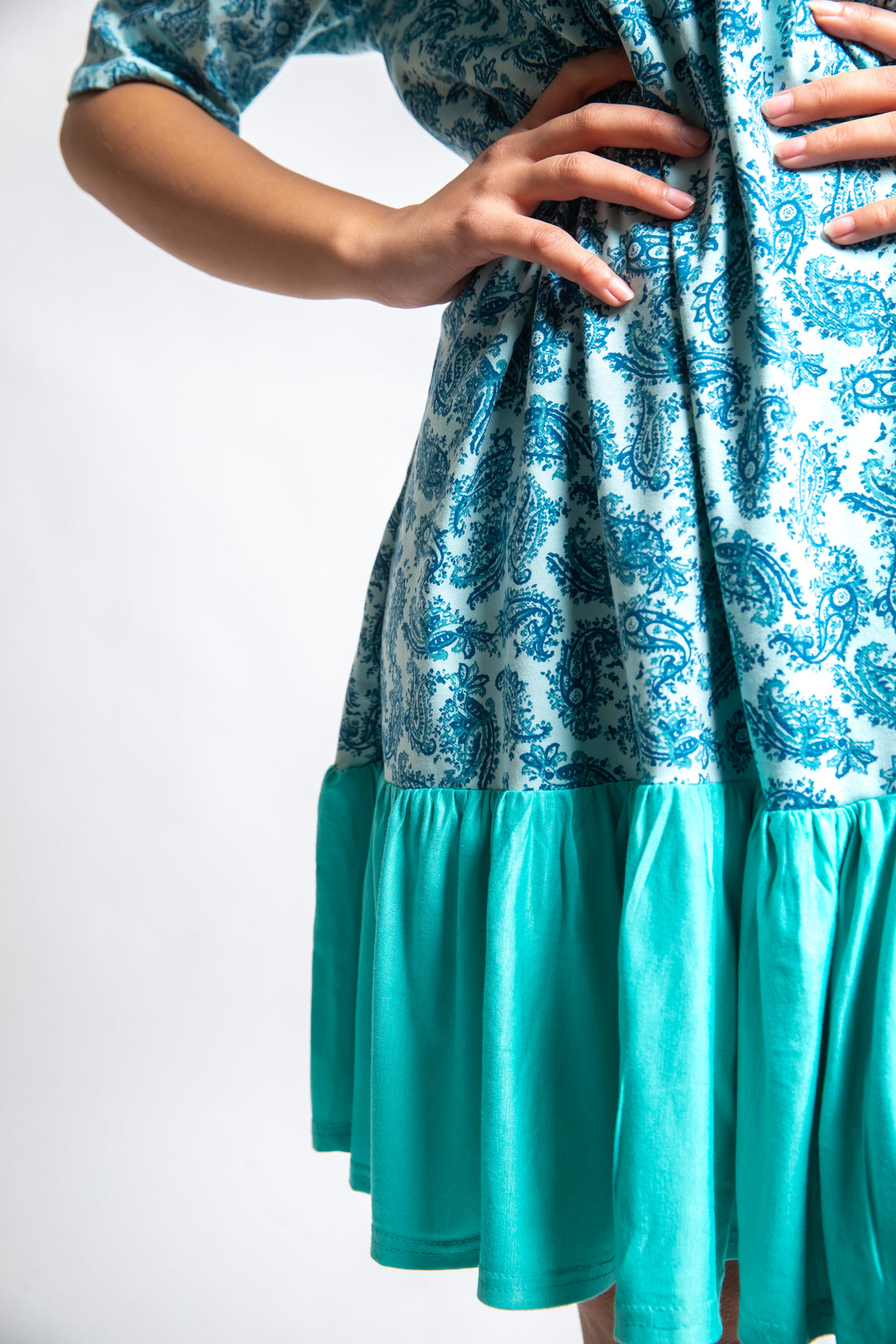 The Leaves Ruffled Dress Mint