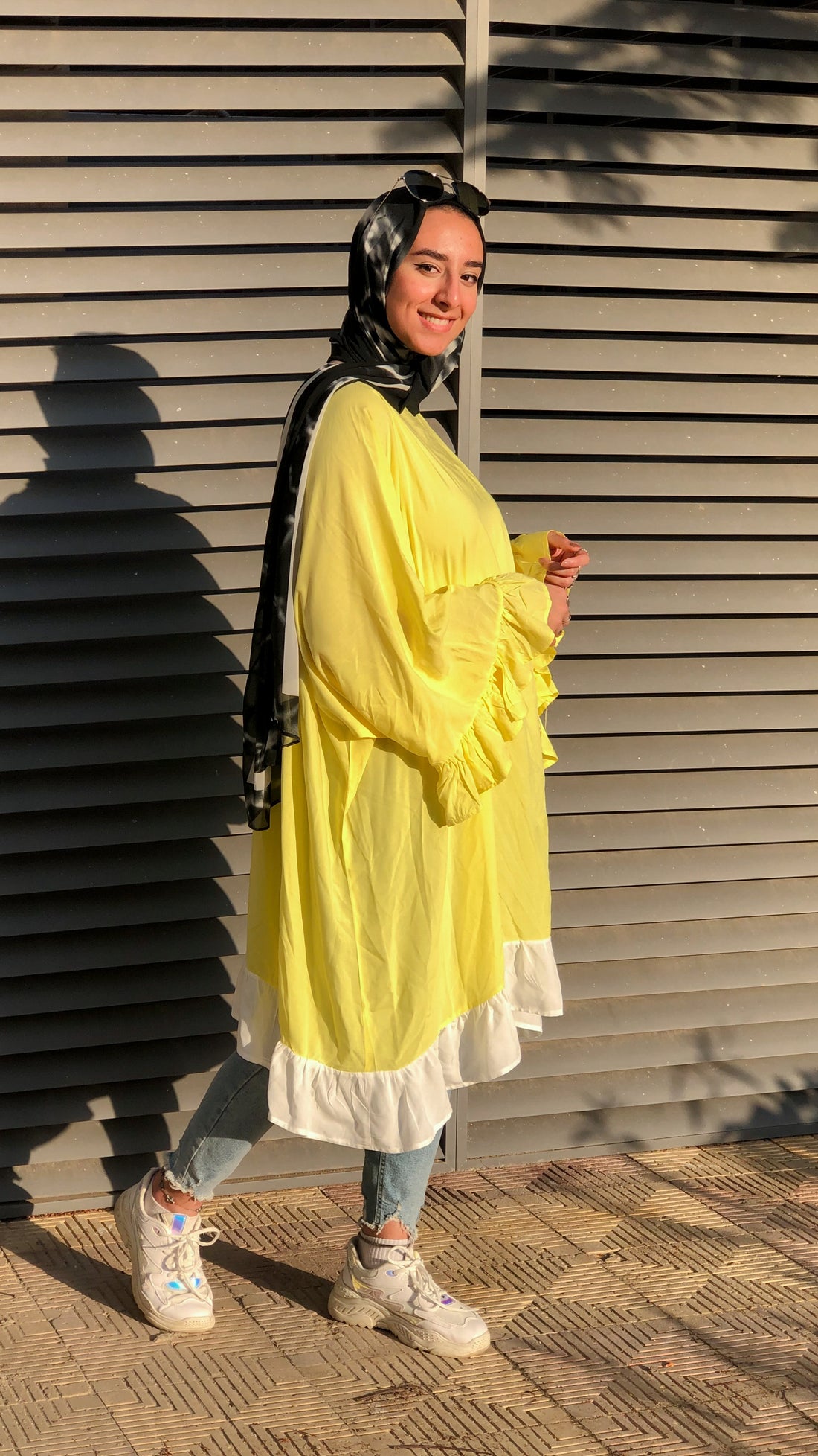 Oversized Wide Blouse - Lemon