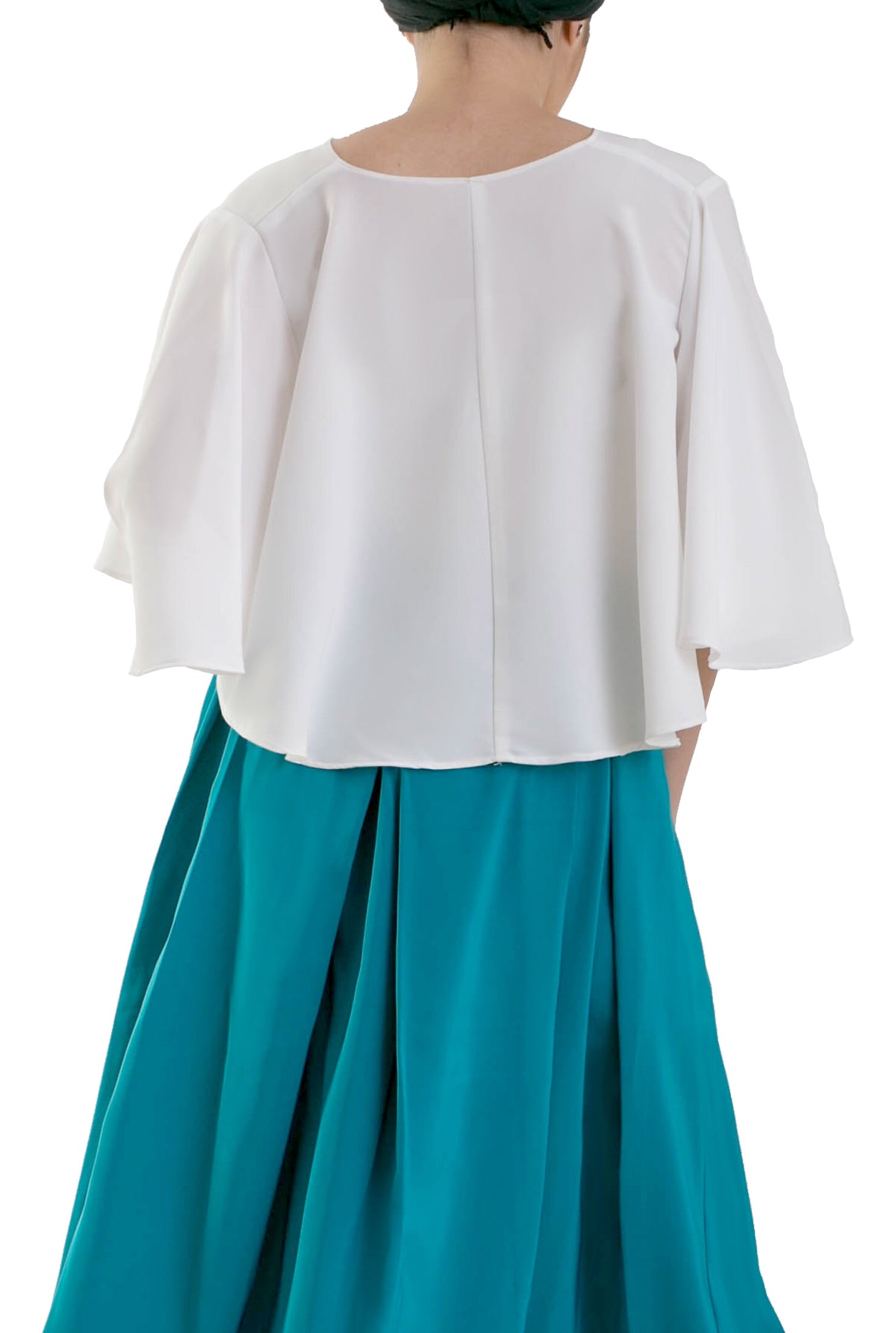 Front Ruffle Blouse  - White