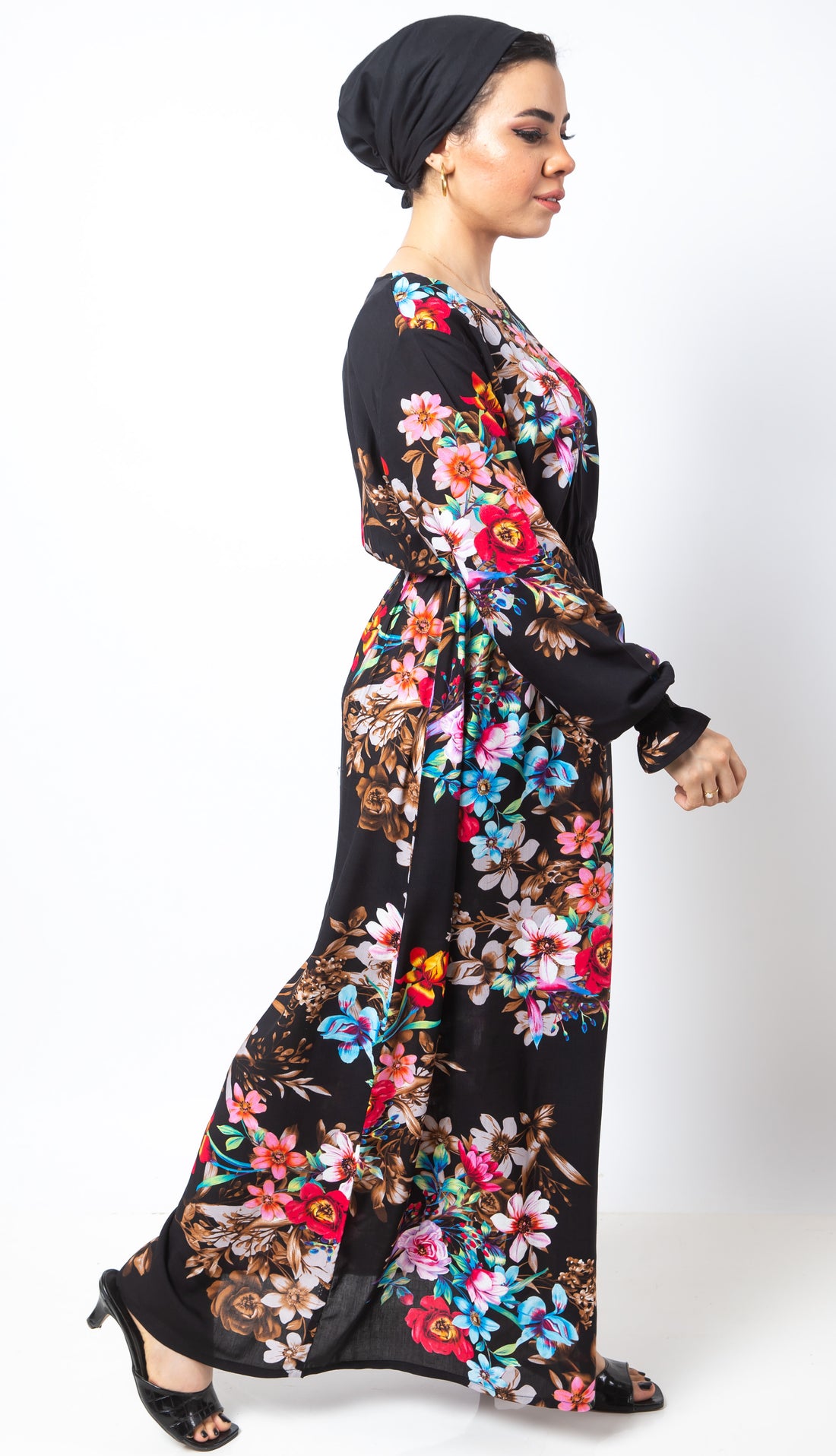 The Floral dress- Black