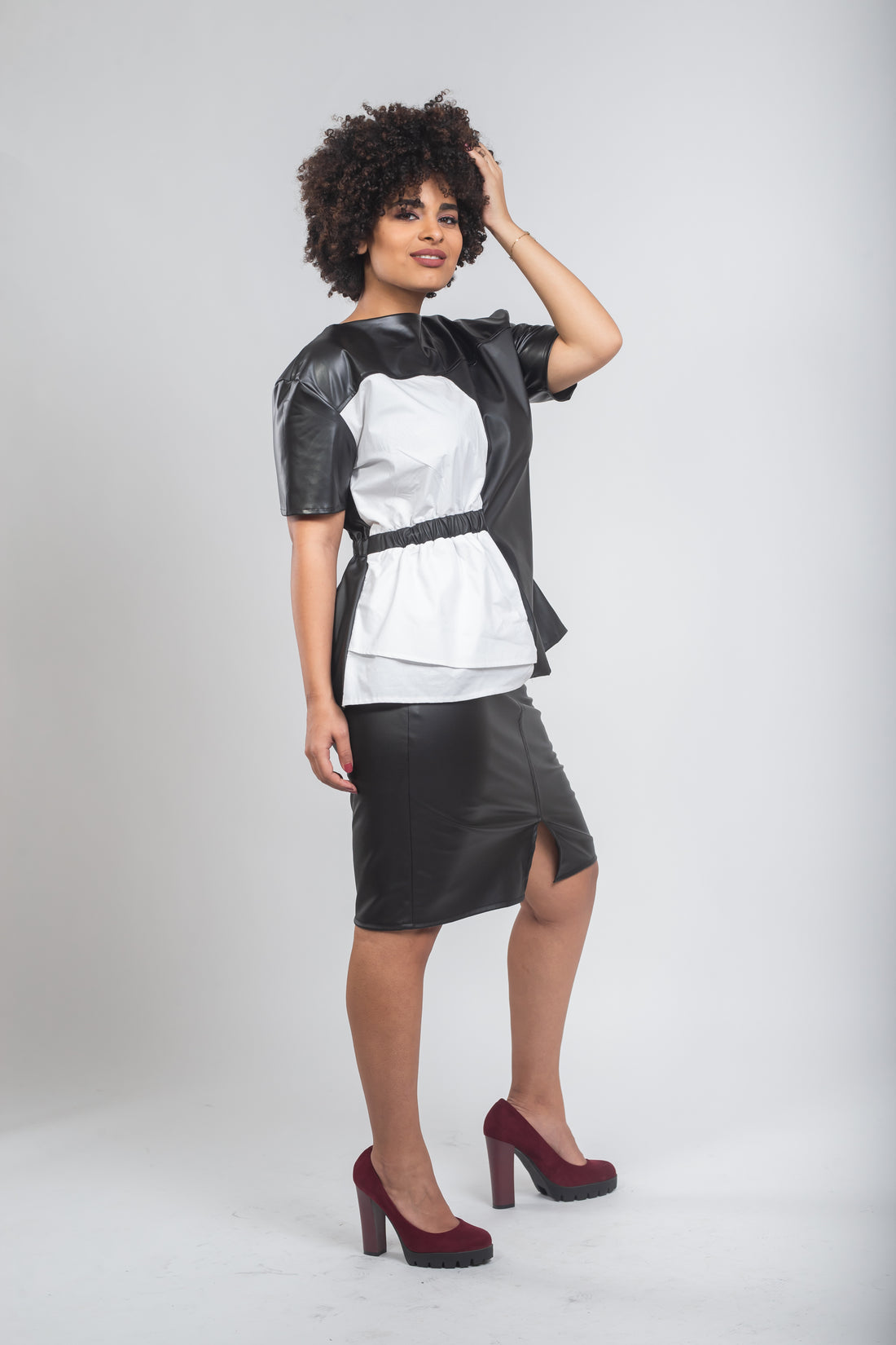 Joker Leather blouse  - Black