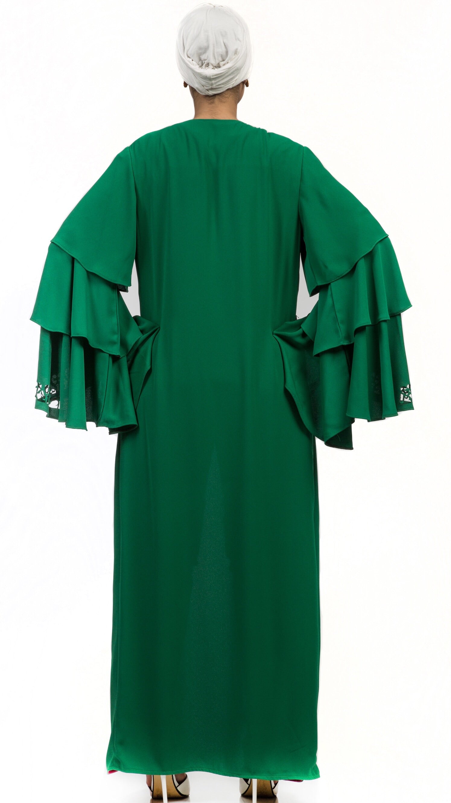 The Ruffled Islamic Kimono- Green