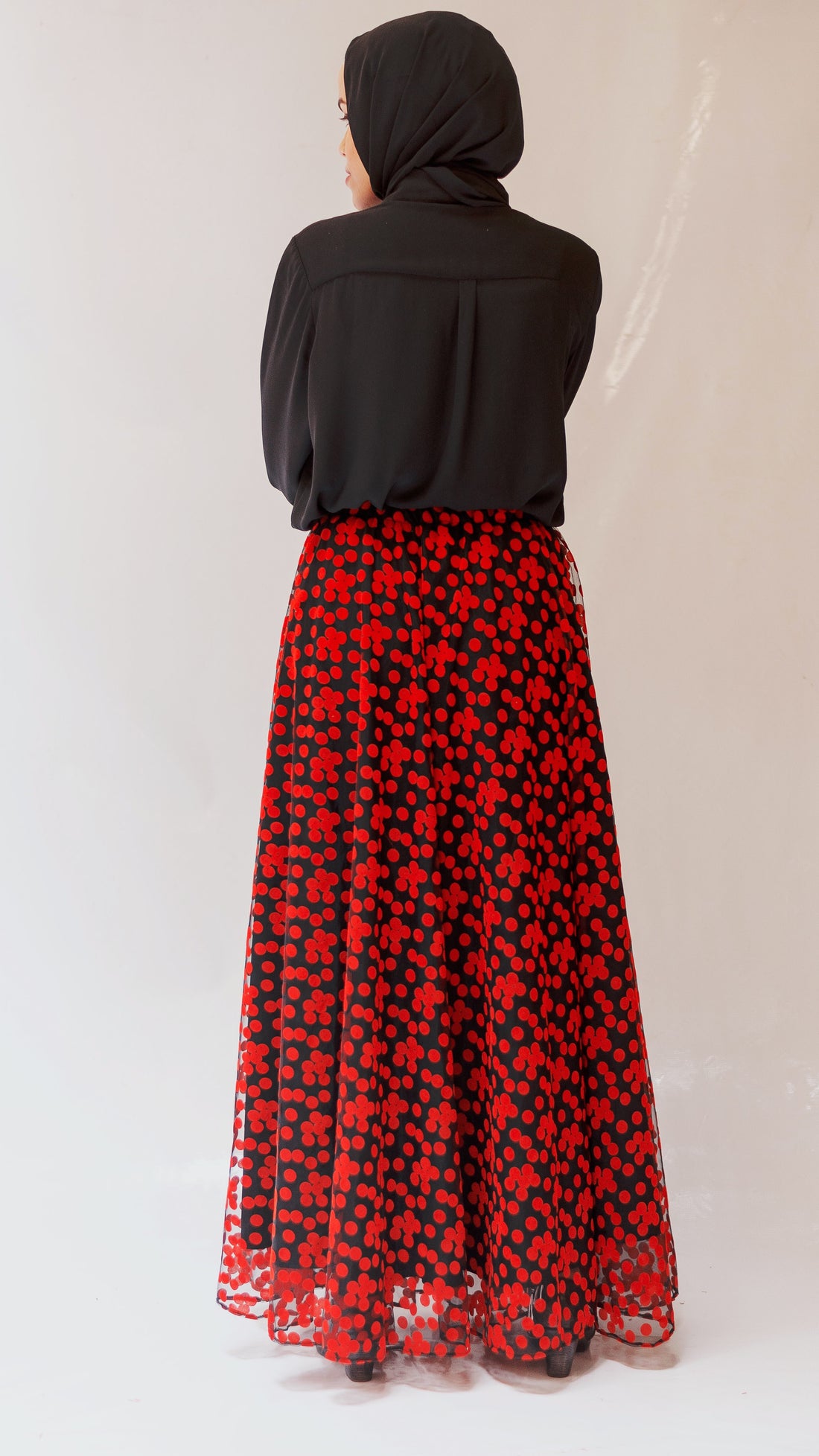 Polka Dot Tulle Skirt - Red