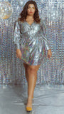 Sparkle Disco Dress - Silver
