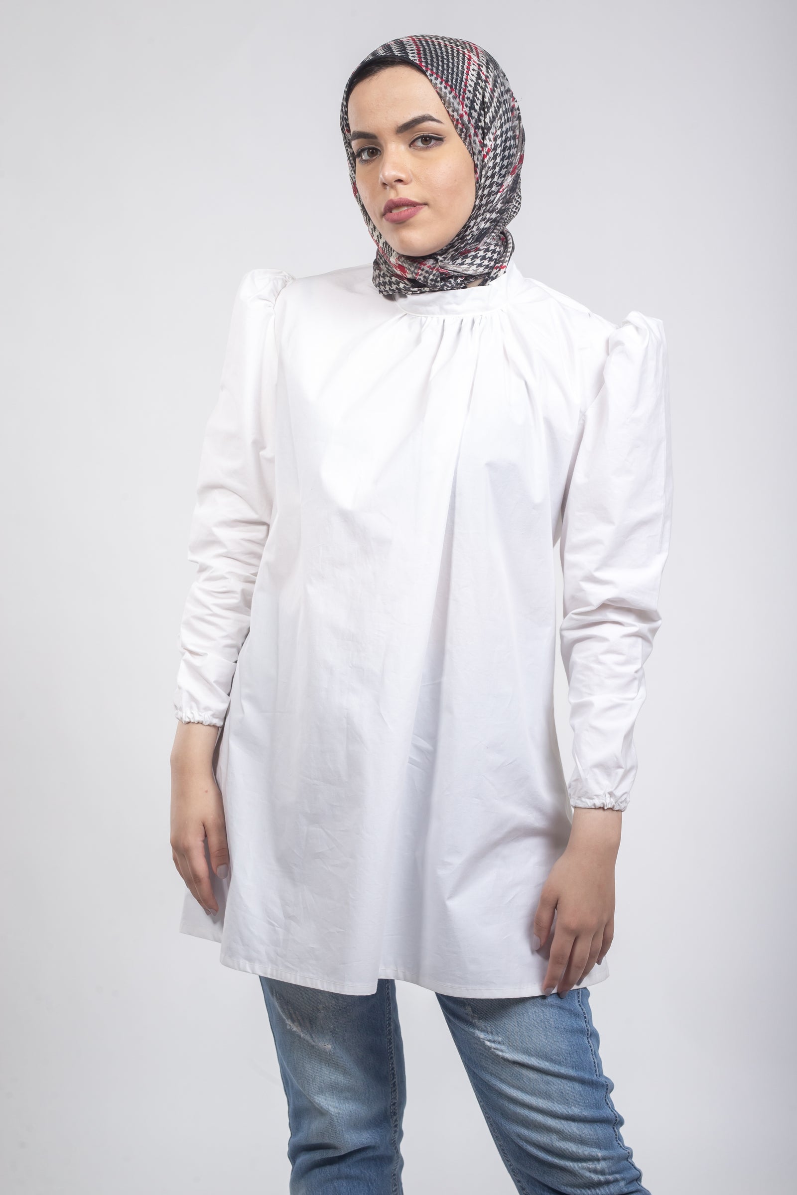 Holly Puff Blouse -Long Sleeves- White
