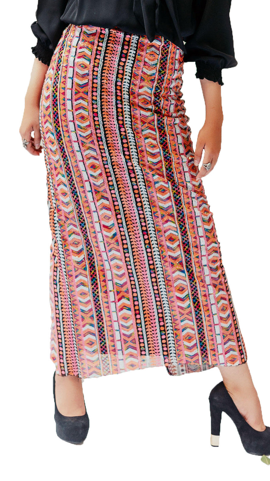 Aztec Sequin Skirt