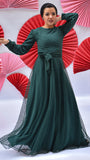 Polka Dot Tulle Dress -Emerlad Green