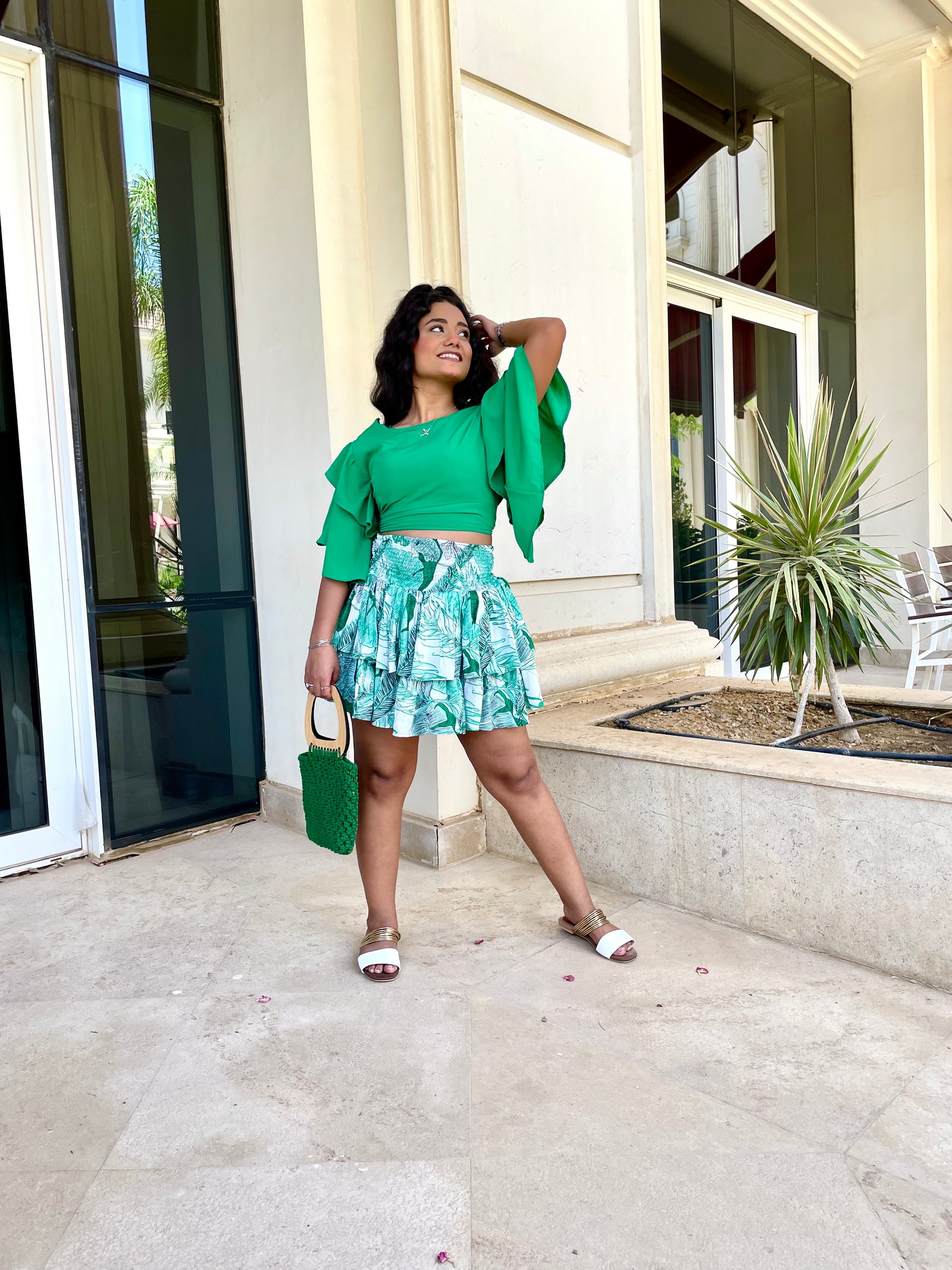 2 piece Hawaiian Dress - Green