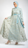 Tulle Flared Long Dress - Mint