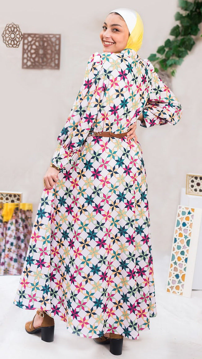 The Colorful Islamic Star kimono  Dress
